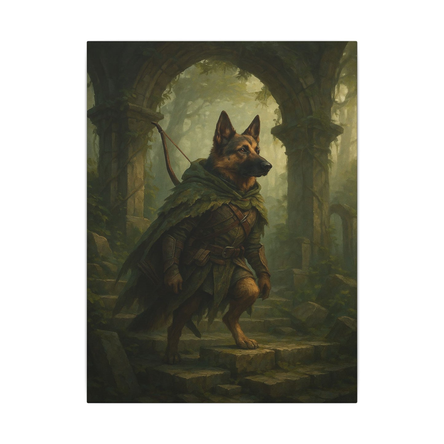 Guardian of the Mossy Arch-Fantasy Dog Portraits - Fantasy Dog Portraits
