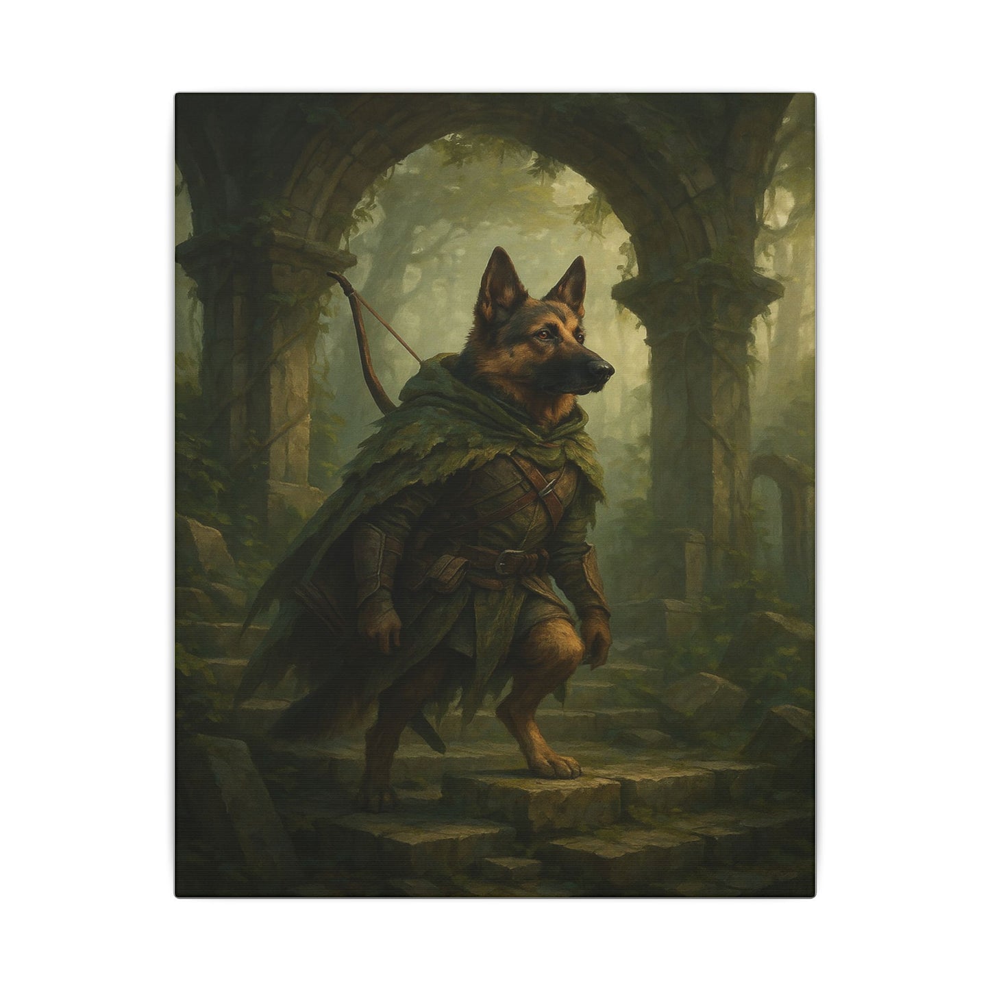 Guardian of the Mossy Arch-Fantasy Dog Portraits - Fantasy Dog Portraits