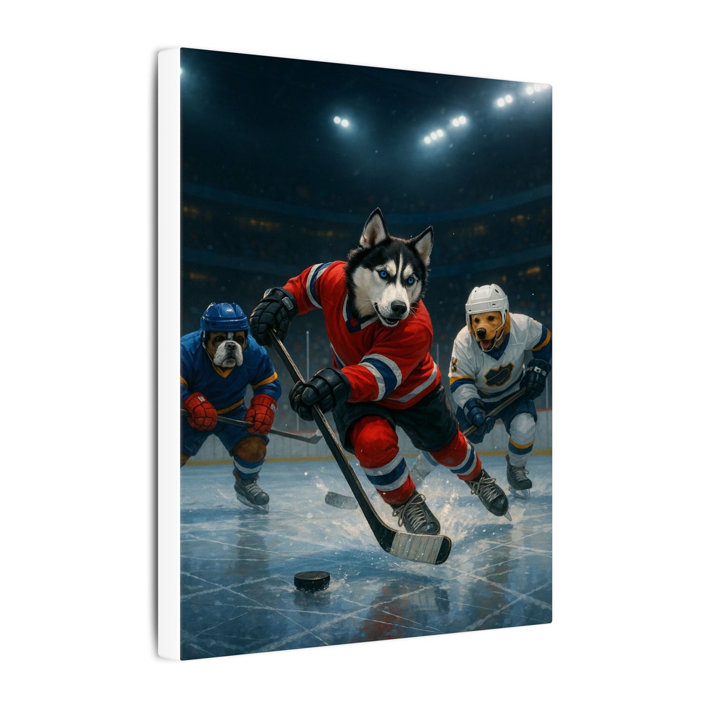 Canine Hockey Showdown-Fantasy Dog Portraits - Fantasy Dog Portraits