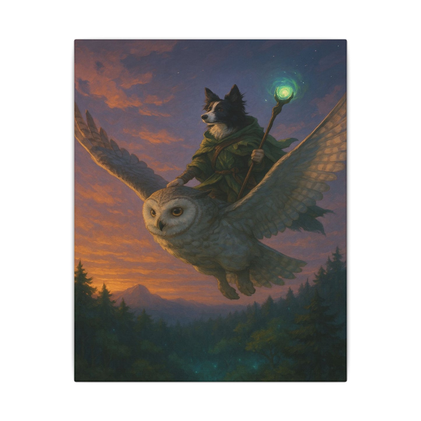Twilight Wizard's Journey-Fantasy Dog Portraits - Fantasy Dog Portraits