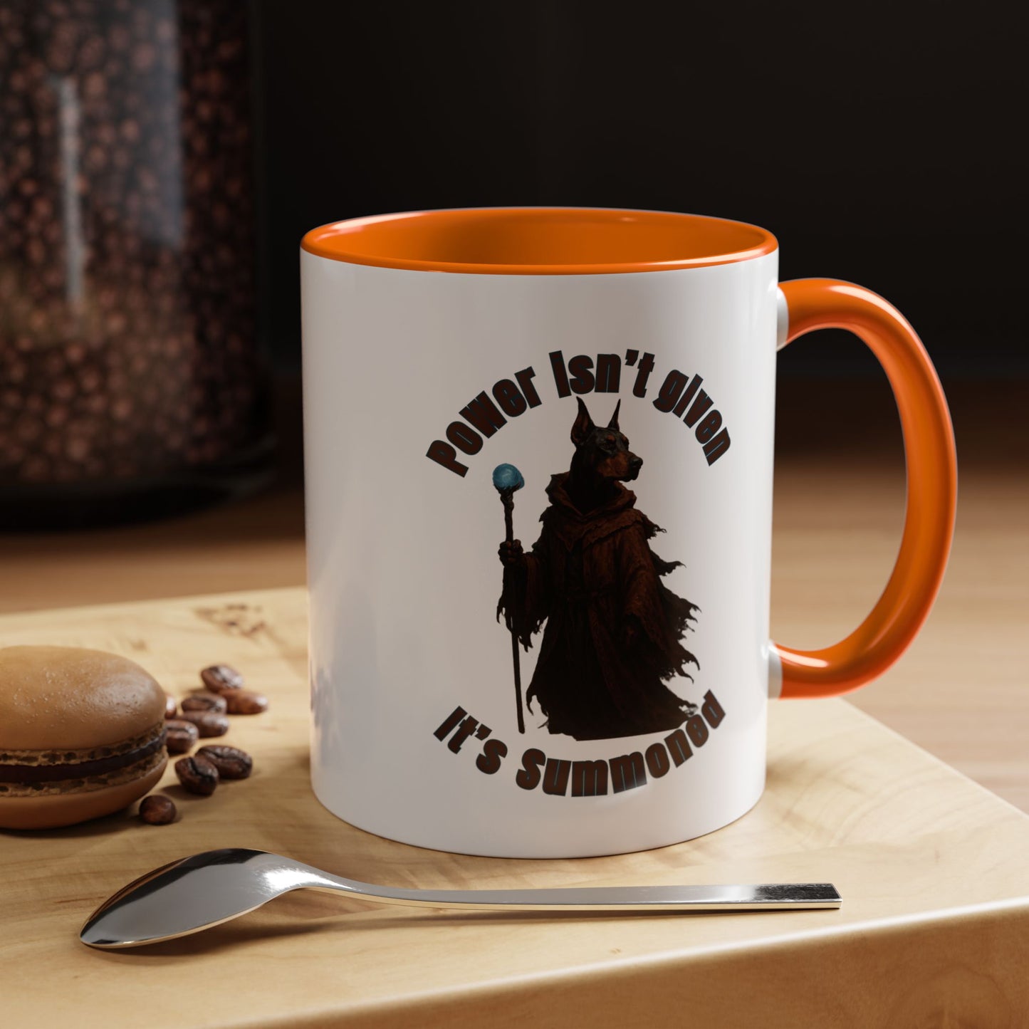 Mug - Wizard Dog with Power Stick Design - 11, 15oz - Fantasy Dog Portraits