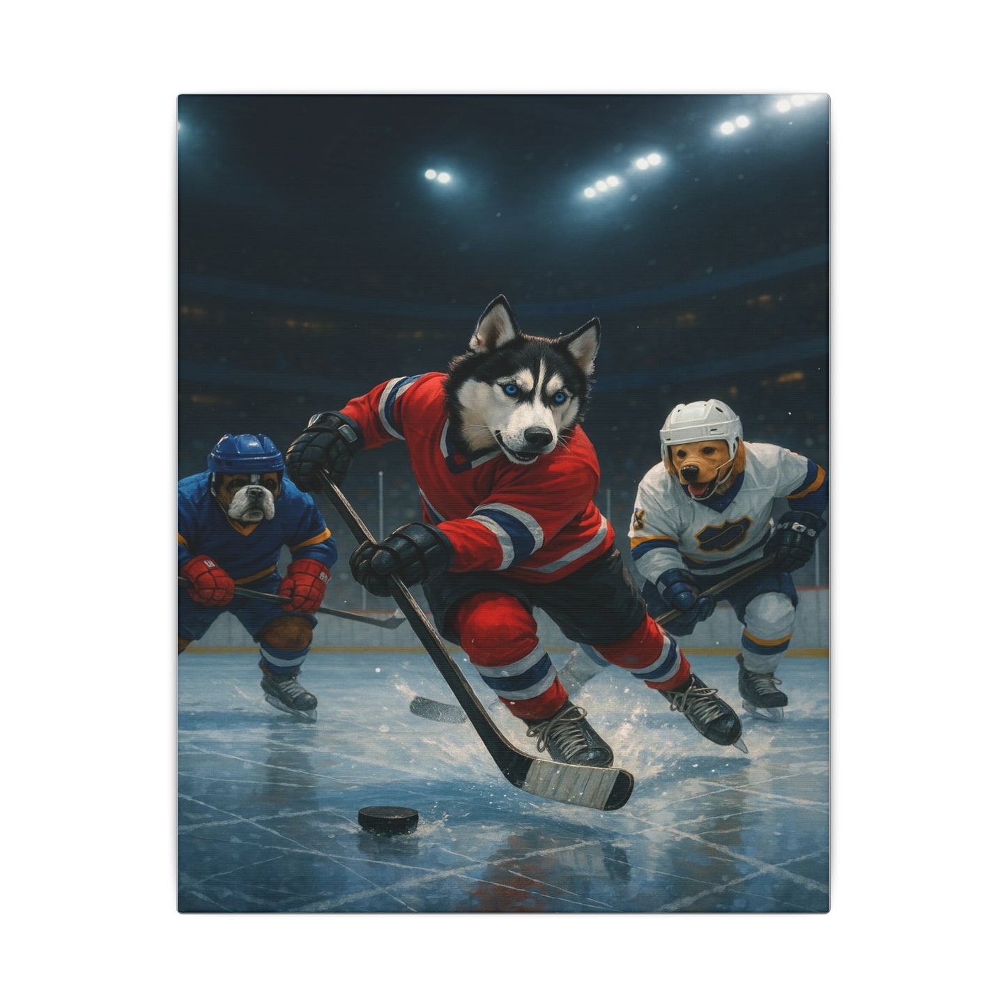 Canine Hockey Showdown-Fantasy Dog Portraits - Fantasy Dog Portraits