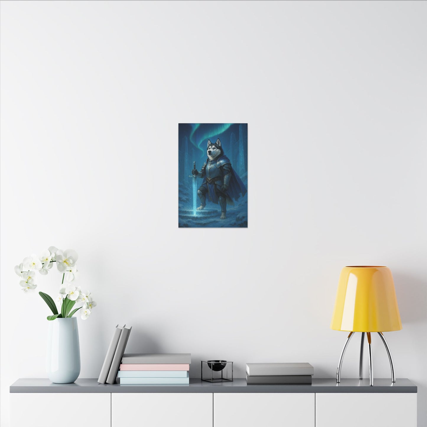 Husky Knight of the Aurora-Fantasy Dog Portraits - Fantasy Dog Portraits