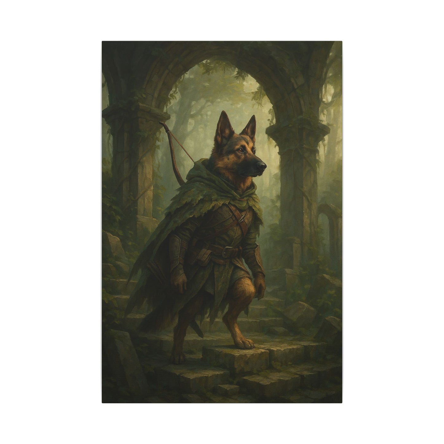 Guardian of the Mossy Arch-Fantasy Dog Portraits - Fantasy Dog Portraits