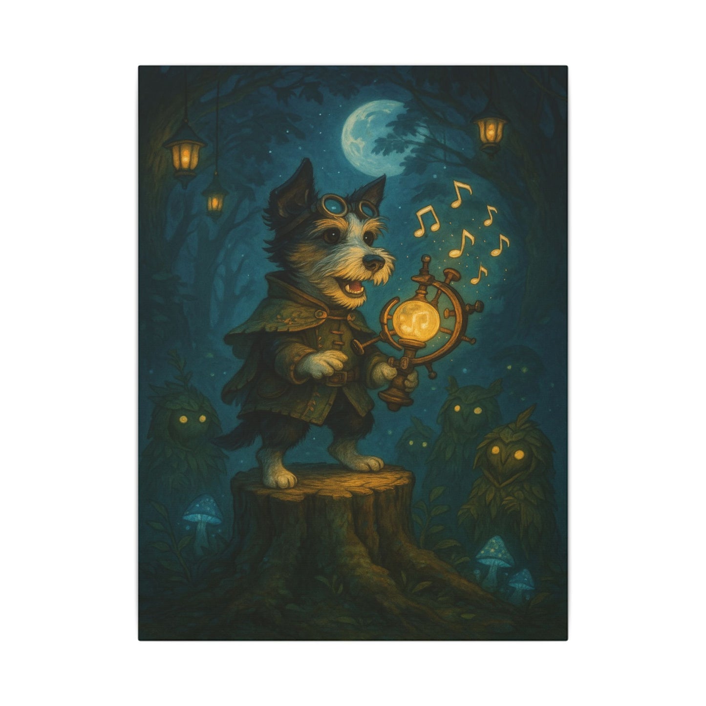 Moonlit Musical Voyage-Fantasy Dog Portraits - Fantasy Dog Portraits
