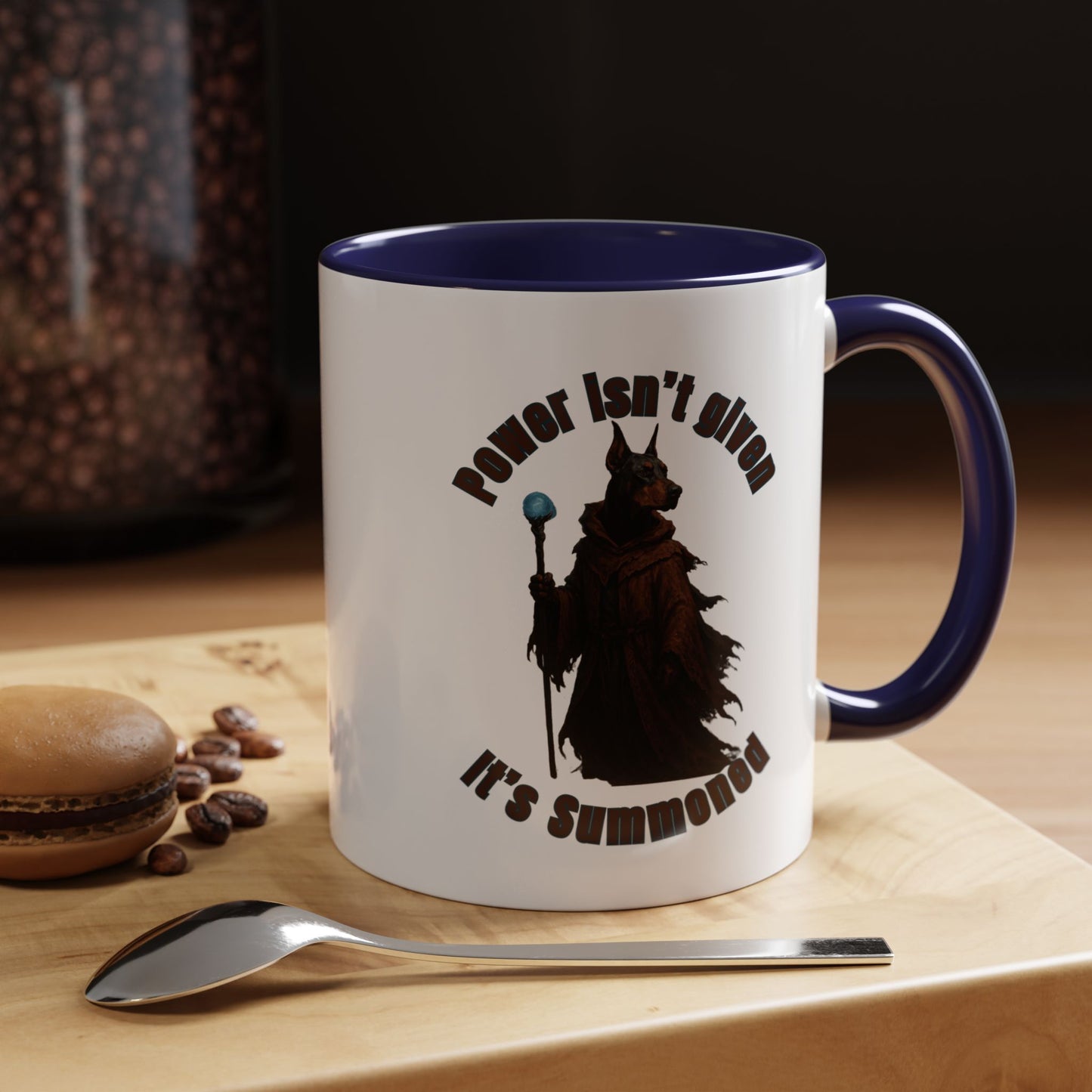 Mug - Wizard Dog with Power Stick Design - 11, 15oz - Fantasy Dog Portraits