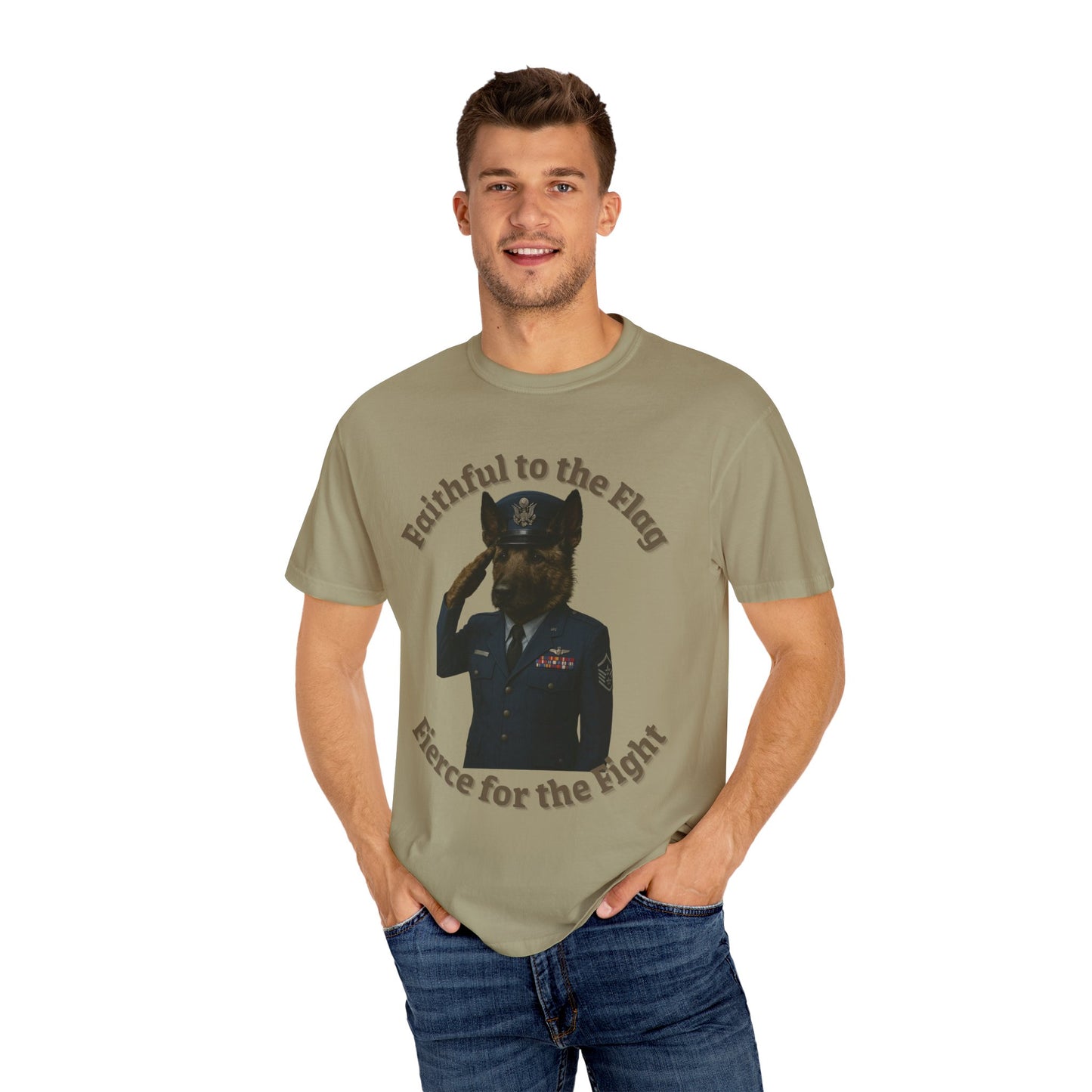Patriotic Unisex T-Shirt, Faithful to the Flag Tee, Military Apparel, July 4th Shirt, Gifts for Veterans, Comfortable Casual Wear - Fantasy Dog Portraits