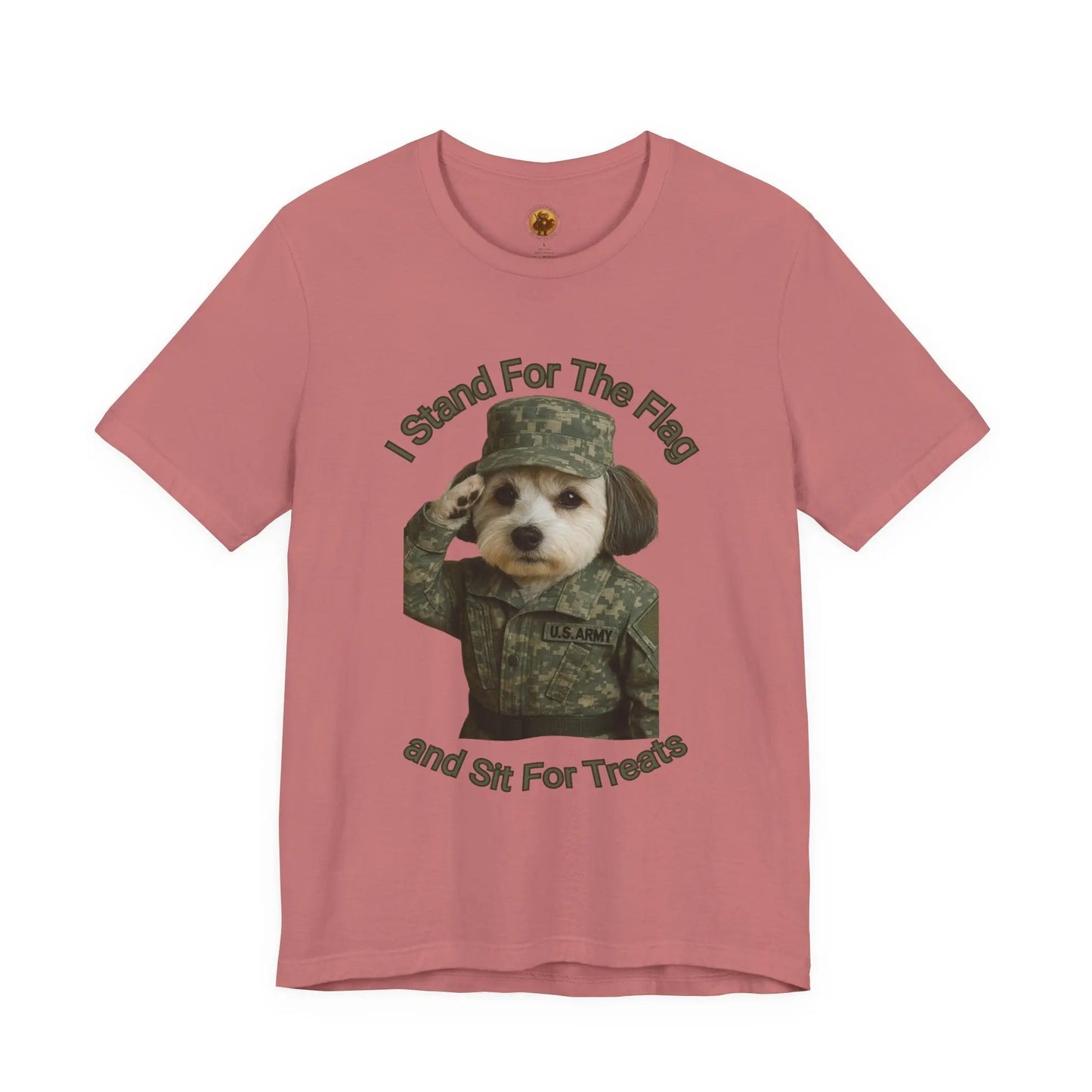 Patriotic Dog Graphic Tee, Funny Military Dog Shirt, Unisex Humor Tee, Gift for Dog Lovers, Independence Day Top Printify