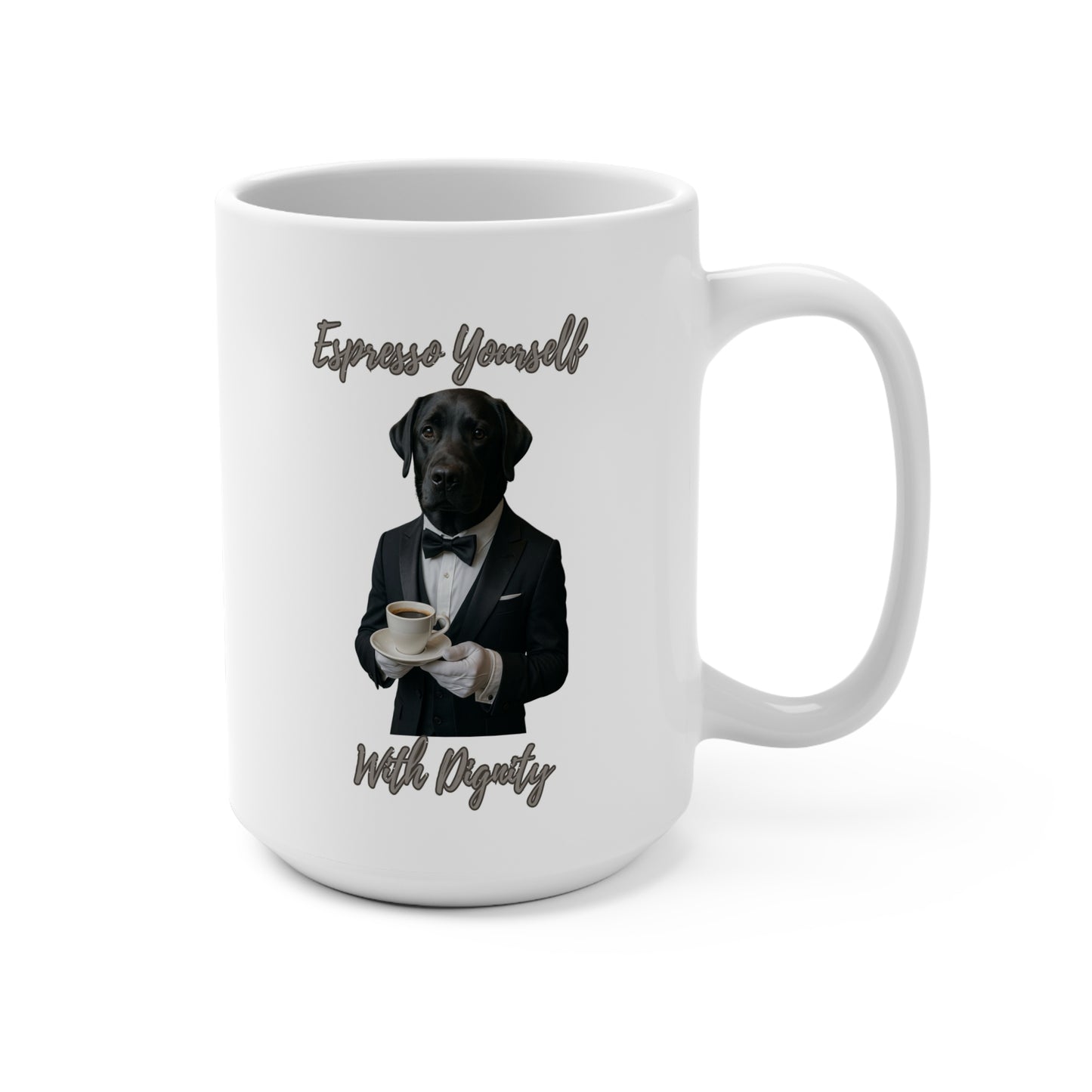 Elegant Dog Mug - 15oz Animal Lover Gift, Funny Coffee Cup for Pet Owners, Unique Home Decor, Perfect for Birthdays & Dog Lovers