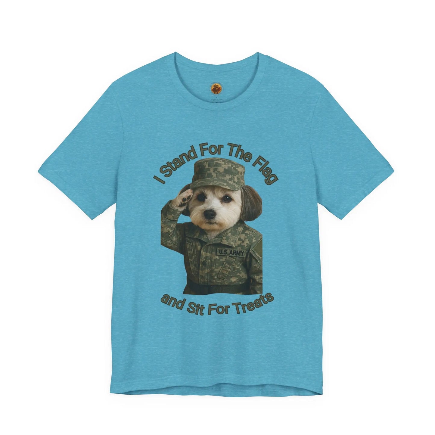 Patriotic Dog Graphic Tee, Funny Military Dog Shirt, Unisex Humor Tee, Gift for Dog Lovers, Independence Day Top Printify