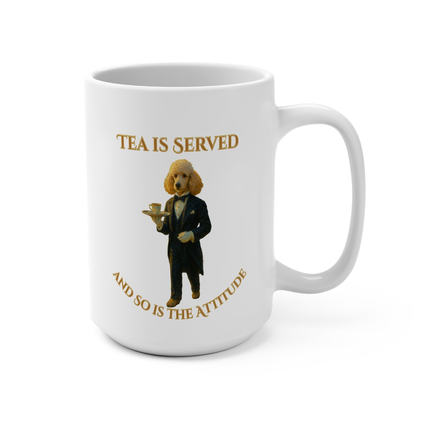 Elegant Dog Themed Mug, Funny Tea Lover Gift, Unique Home Decor, Pet Lover Present, Quirky Kitchenware, Birthday Gift