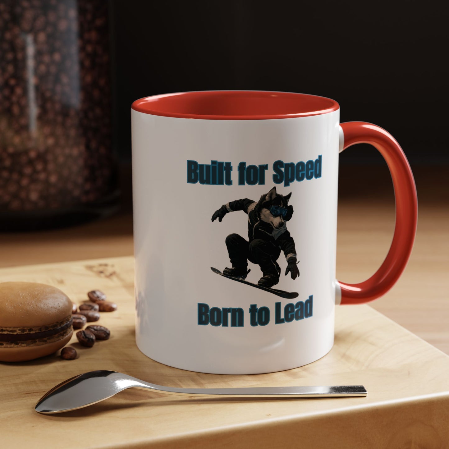 Mug - Dog on Snowboard Coffee Mug (11, 15oz) - Fantasy Dog Portraits