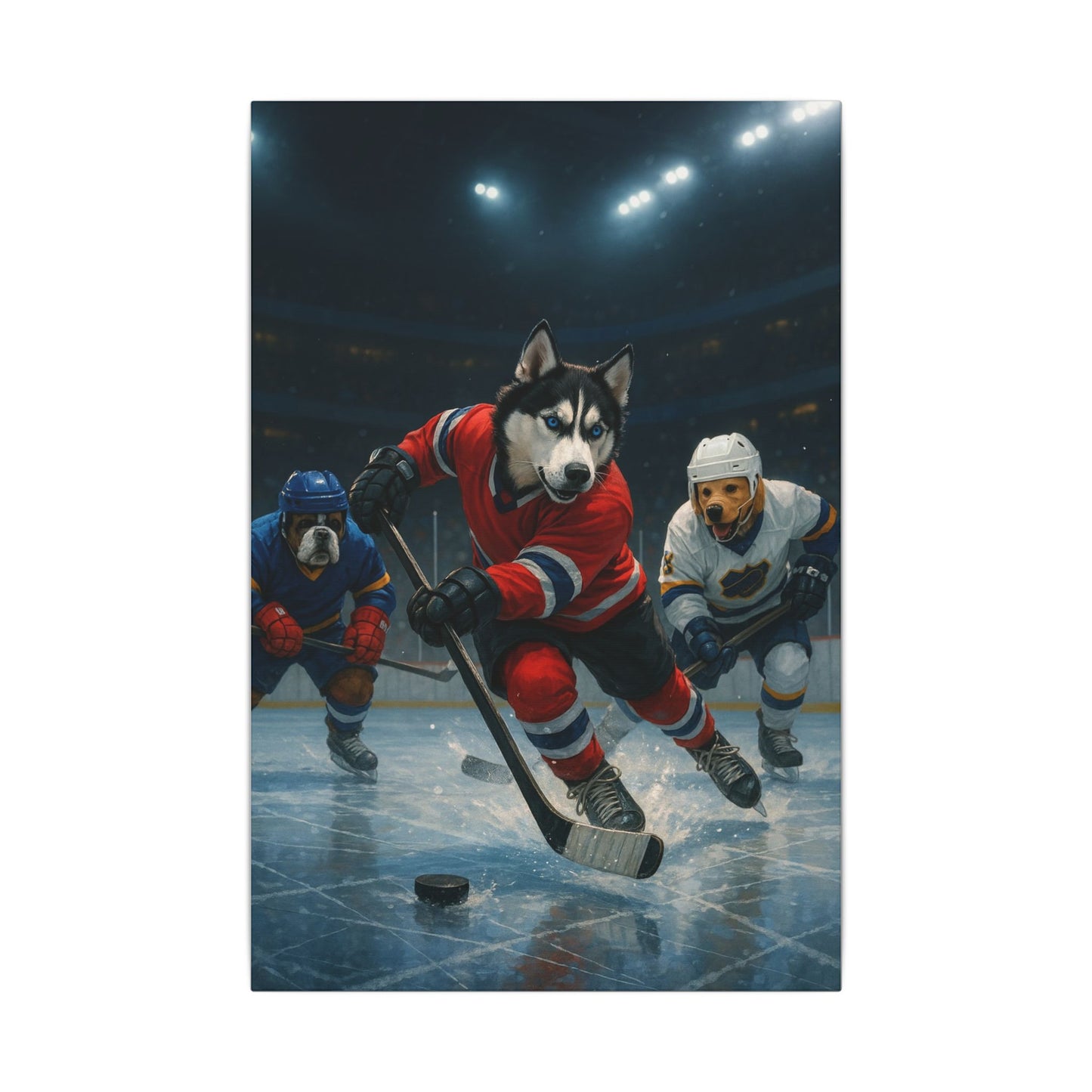 Canine Hockey Showdown-Fantasy Dog Portraits - Fantasy Dog Portraits