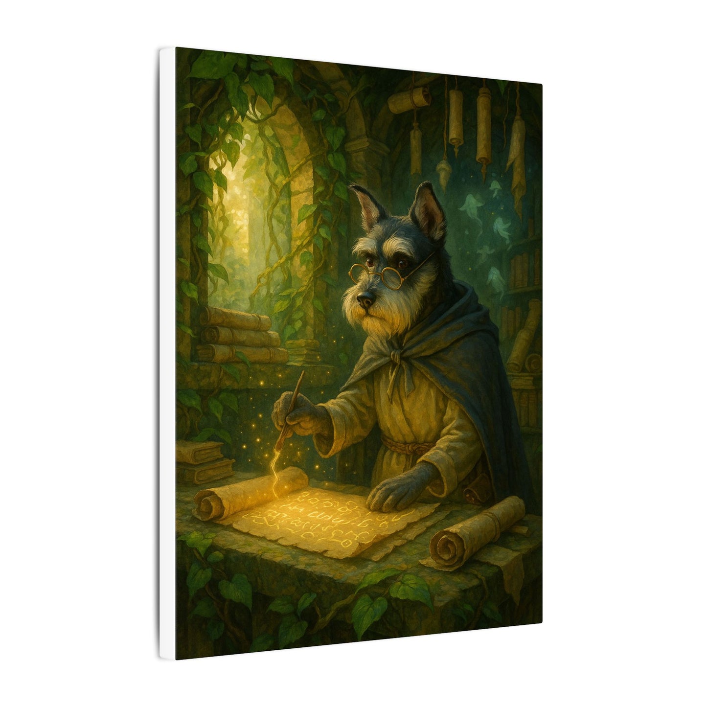 Canine Scholar's Mystical Scroll-Fantasy Dog Portraits - Fantasy Dog Portraits