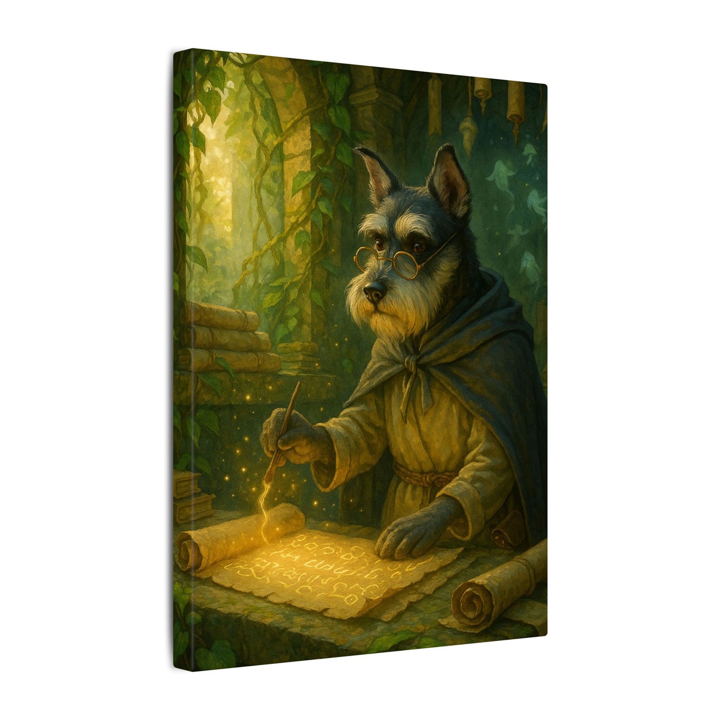 Canine Scholar's Mystical Scroll-Fantasy Dog Portraits - Fantasy Dog Portraits