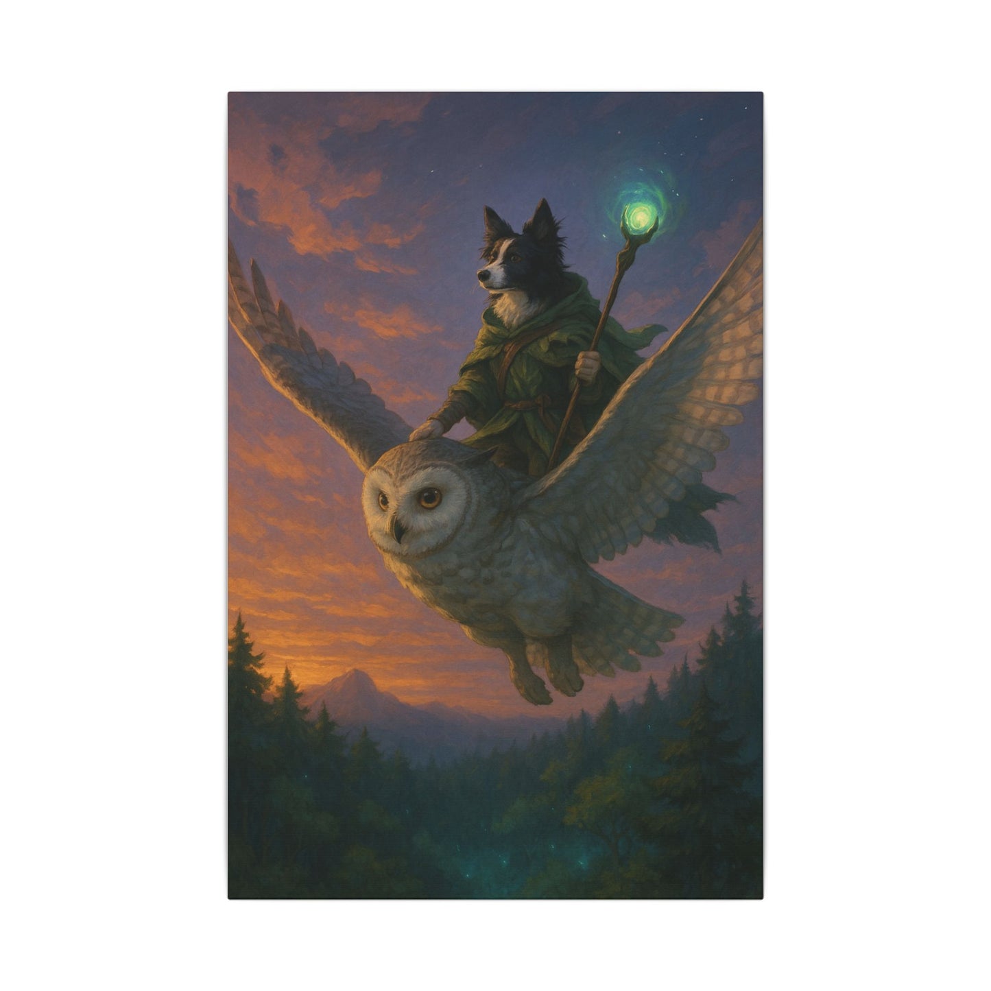 Twilight Wizard's Journey-Fantasy Dog Portraits - Fantasy Dog Portraits