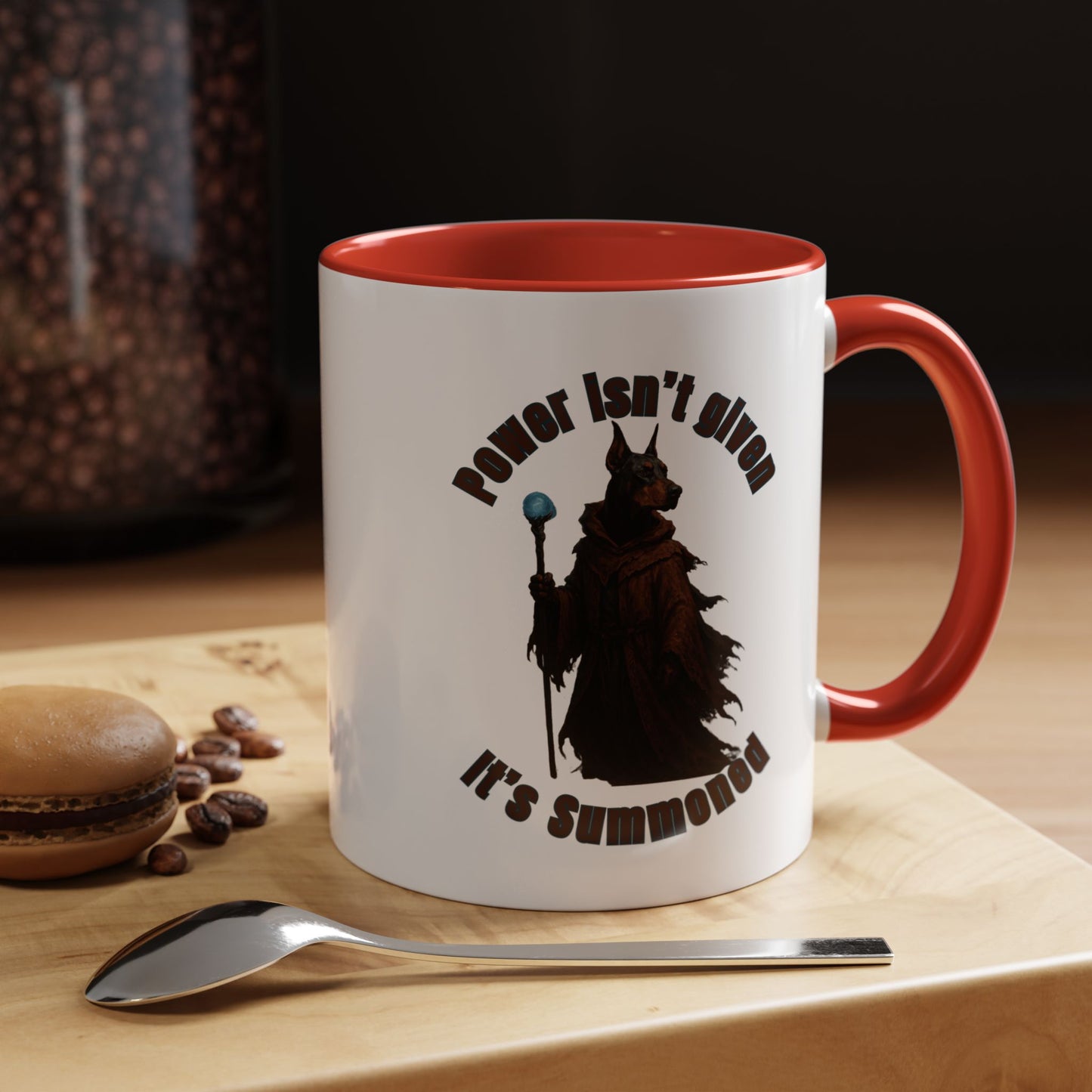 Mug - Wizard Dog with Power Stick Design - 11, 15oz - Fantasy Dog Portraits