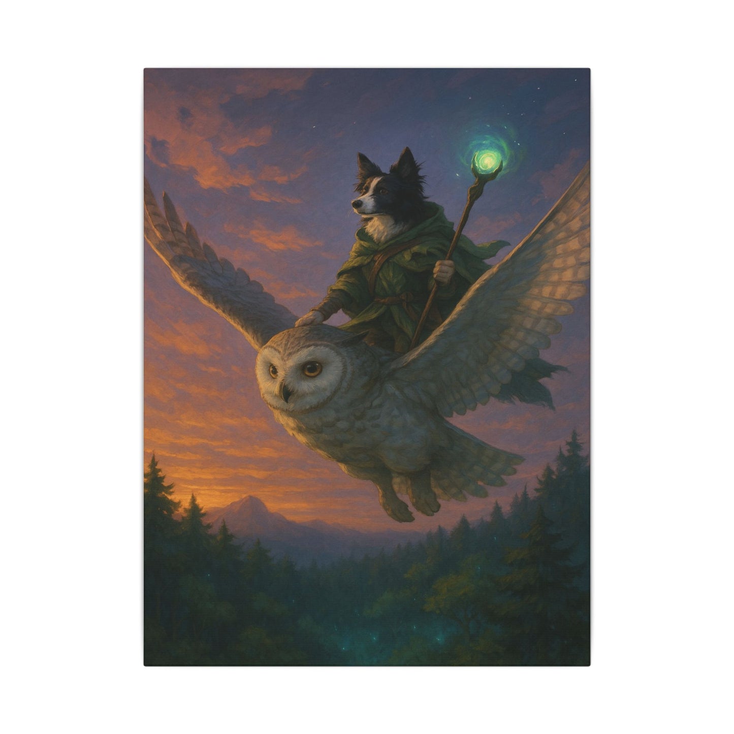 Twilight Wizard's Journey-Fantasy Dog Portraits - Fantasy Dog Portraits