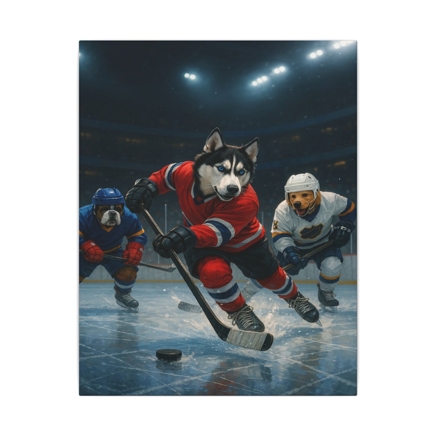 Canine Hockey Showdown-Fantasy Dog Portraits - Fantasy Dog Portraits