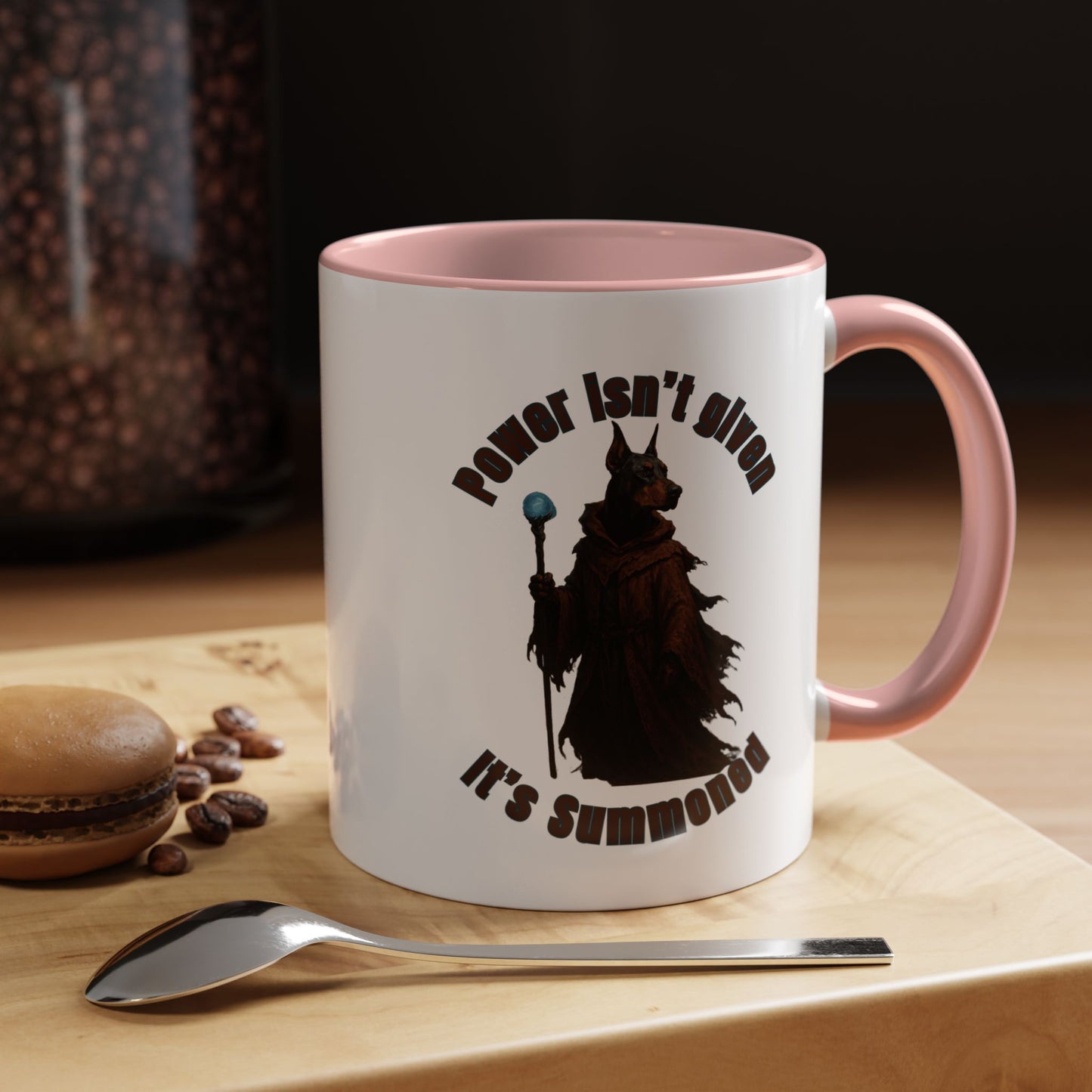 Mug - Wizard Dog with Power Stick Design - 11, 15oz - Fantasy Dog Portraits