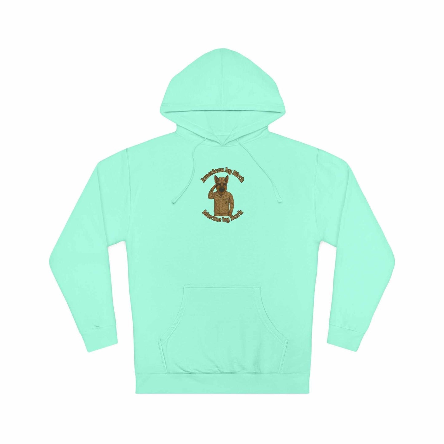 Mint green unisex hooded sweatshirt with unique bear design, adjustable hood, ribbed cuffs, and kangaroo pocket for casual wear and comfort
