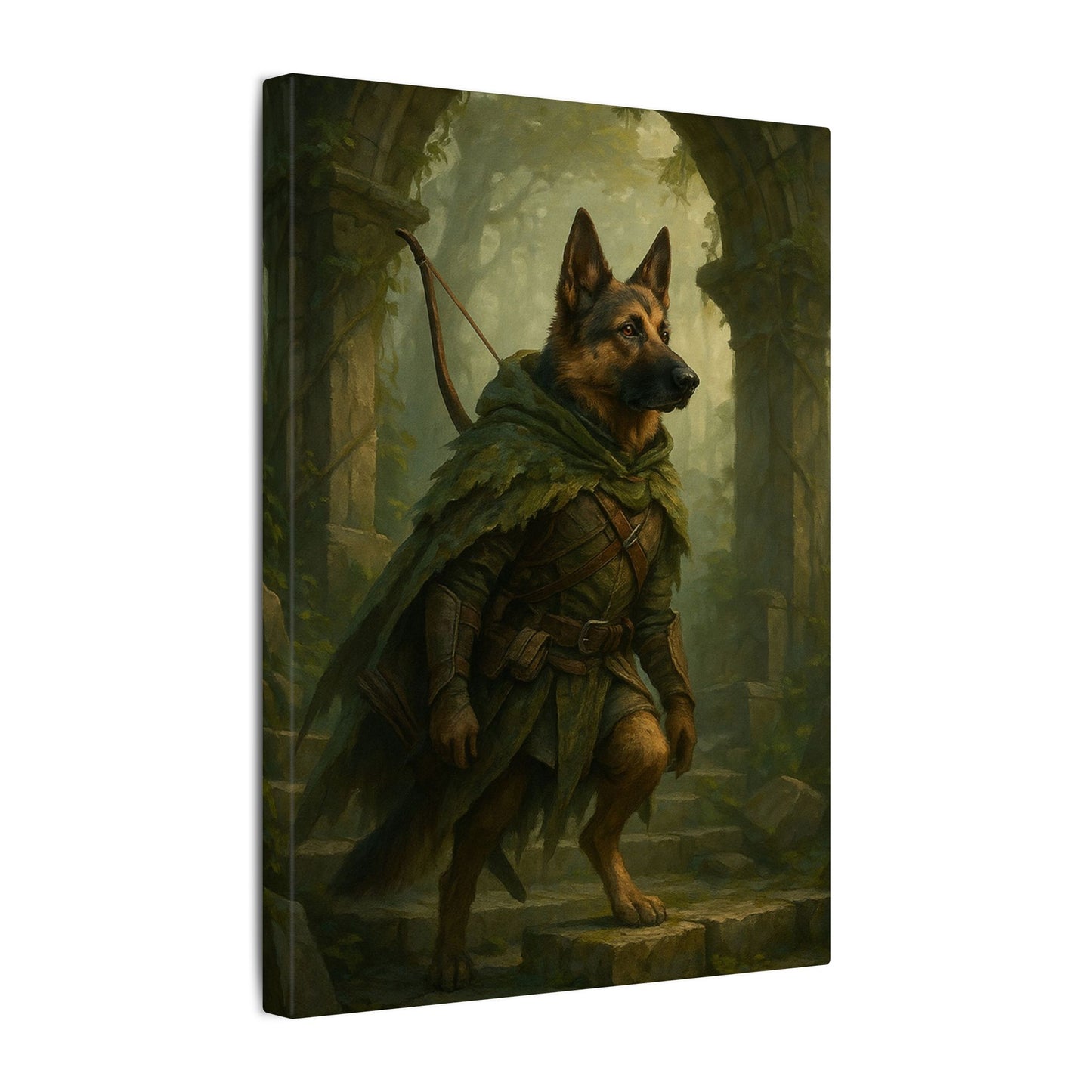 Guardian of the Mossy Arch-Fantasy Dog Portraits - Fantasy Dog Portraits
