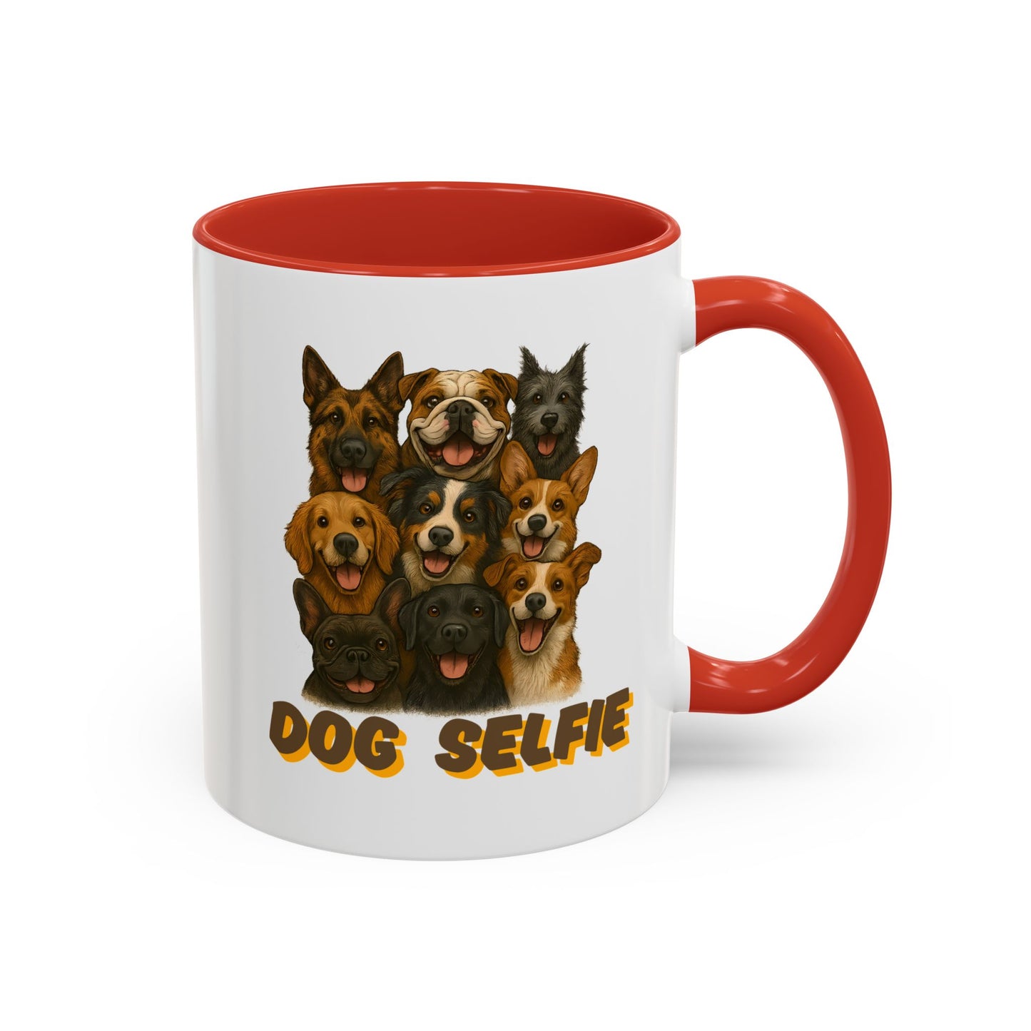 Dog Lover's Accent Coffee Mug - Perfect Gift for Pet Owners, Dog Selfie Mug, Ceramic Coffee Cup, Funny Dog Gift, Home & Kitchen Decor - Fantasy Dog Portraits