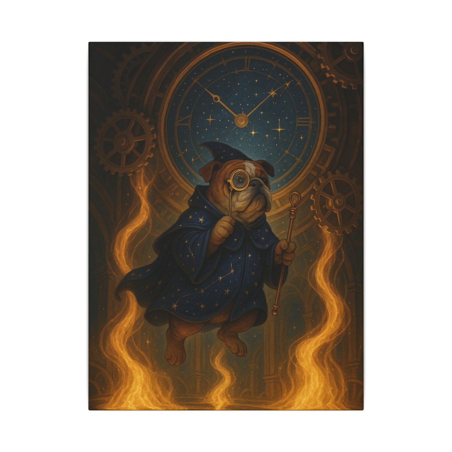 Arcane Pug of the Celestial Clockwork-Fantasy Dog Portraits - Fantasy Dog Portraits