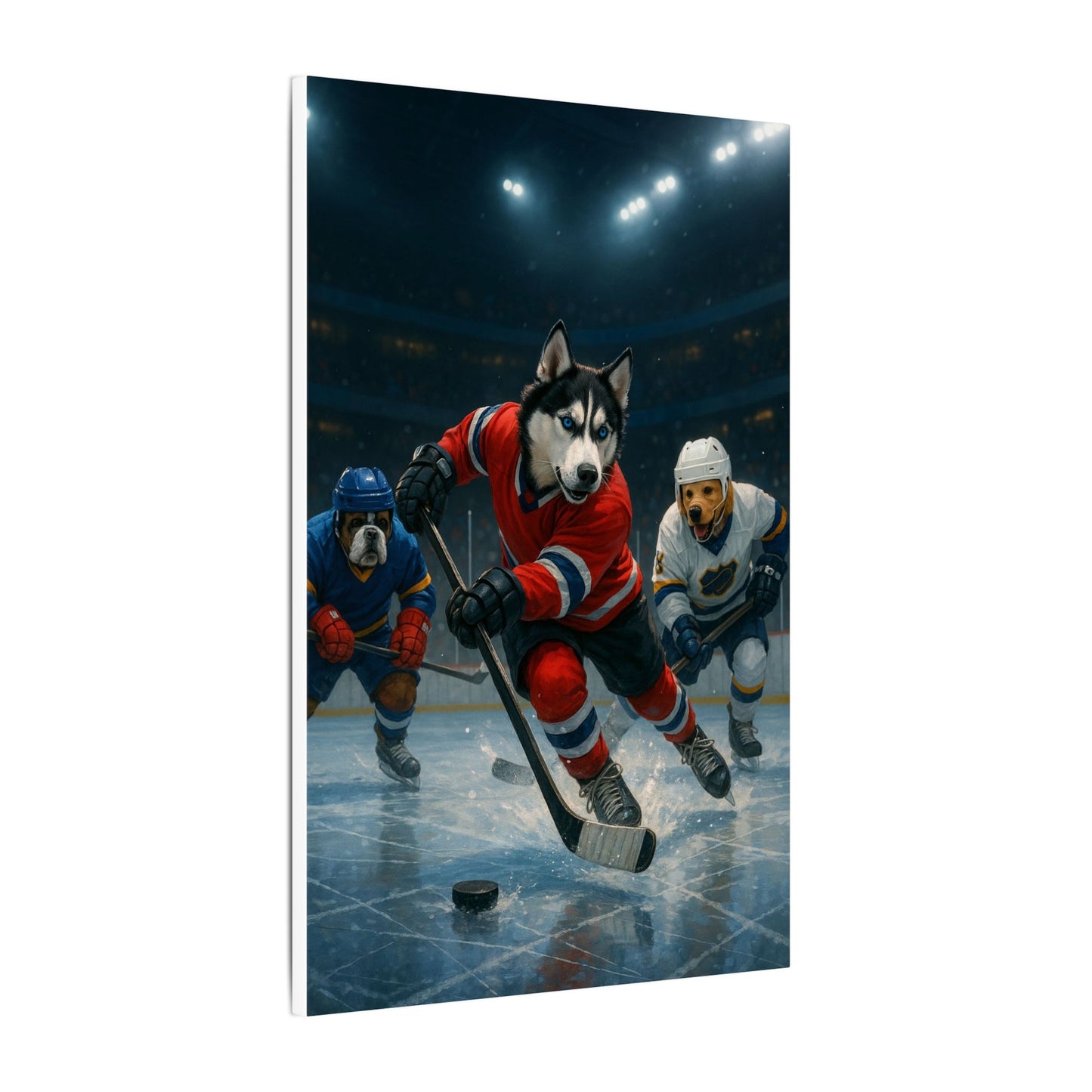 Canine Hockey Showdown-Fantasy Dog Portraits - Fantasy Dog Portraits