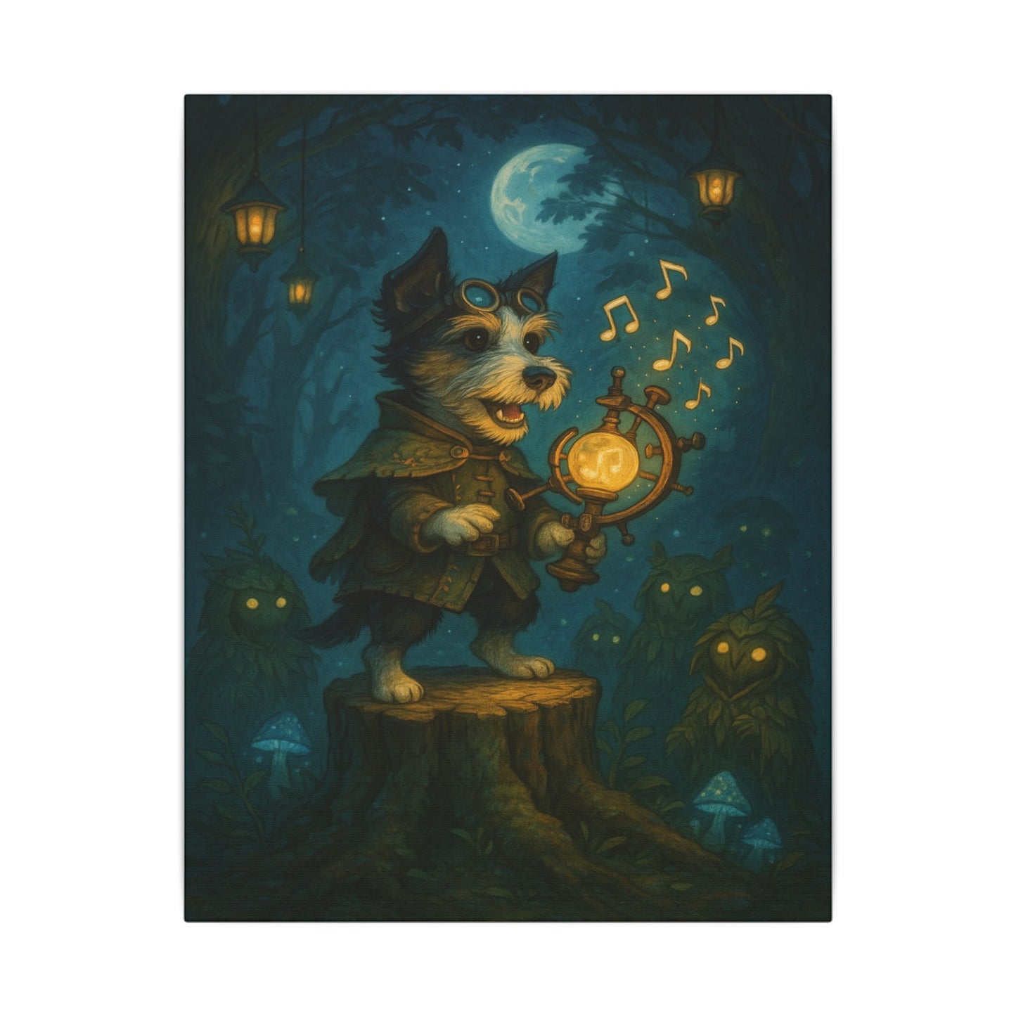 Moonlit Musical Voyage-Fantasy Dog Portraits - Fantasy Dog Portraits