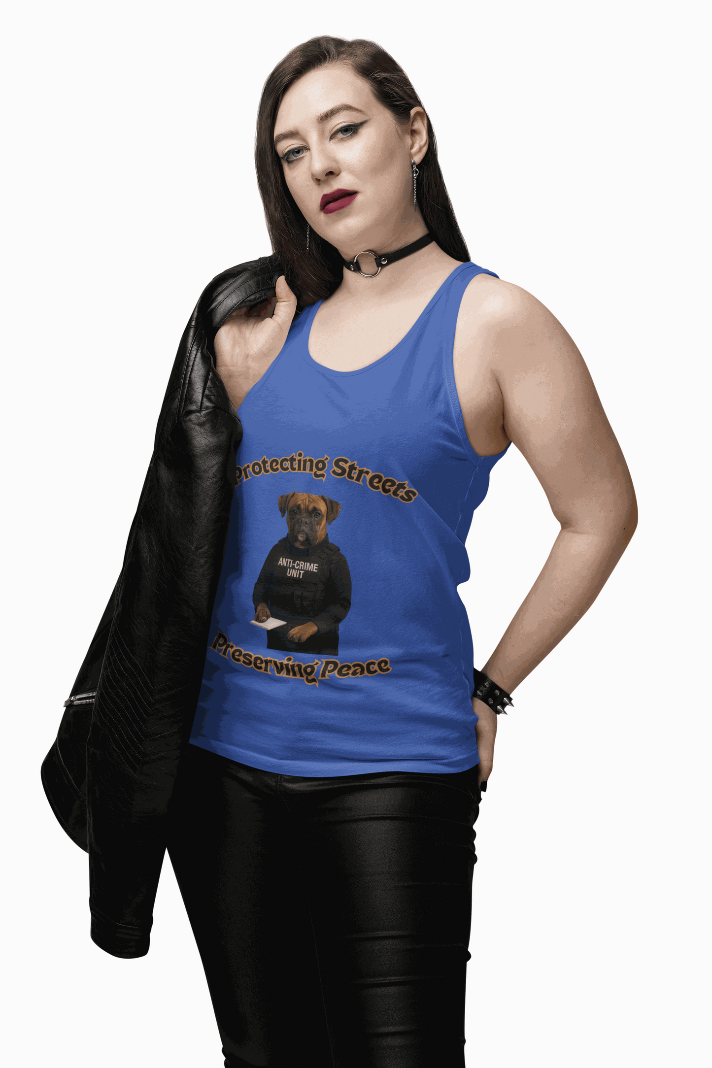 Protecting Streets Unisex Jersey Tank Top, Graphic Tee for Dog Lovers, Perfect for Casual Wear, Gift for Friends, Summer Outing - Fantasy Dog Portraits