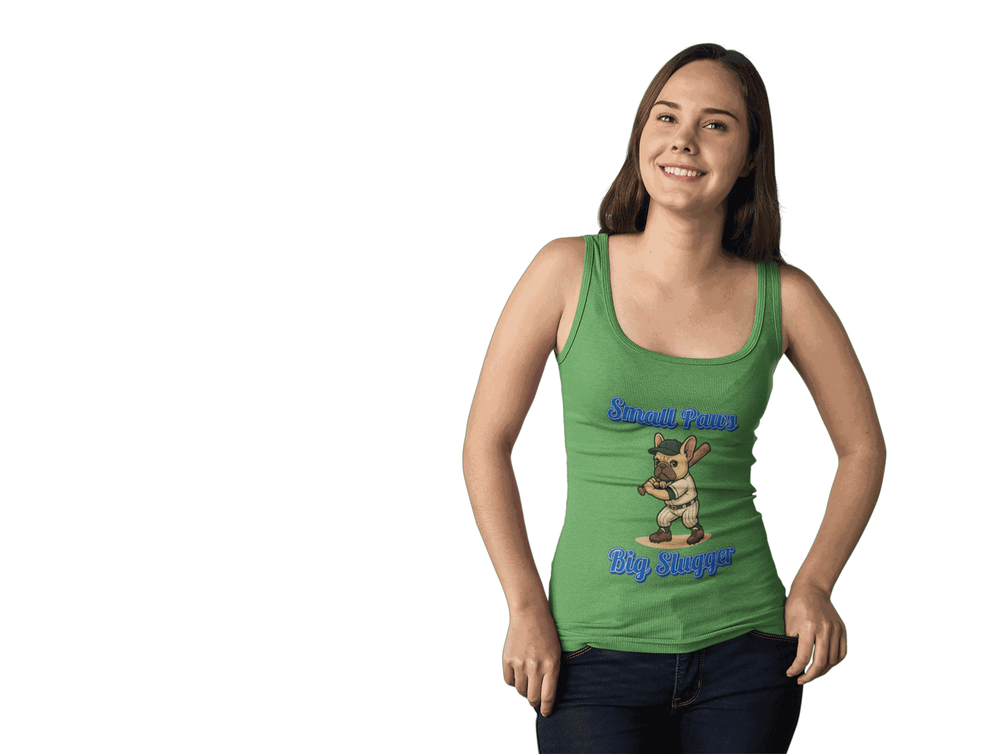 Unisex graphic tank top with small paws and big snuggler dog lover design