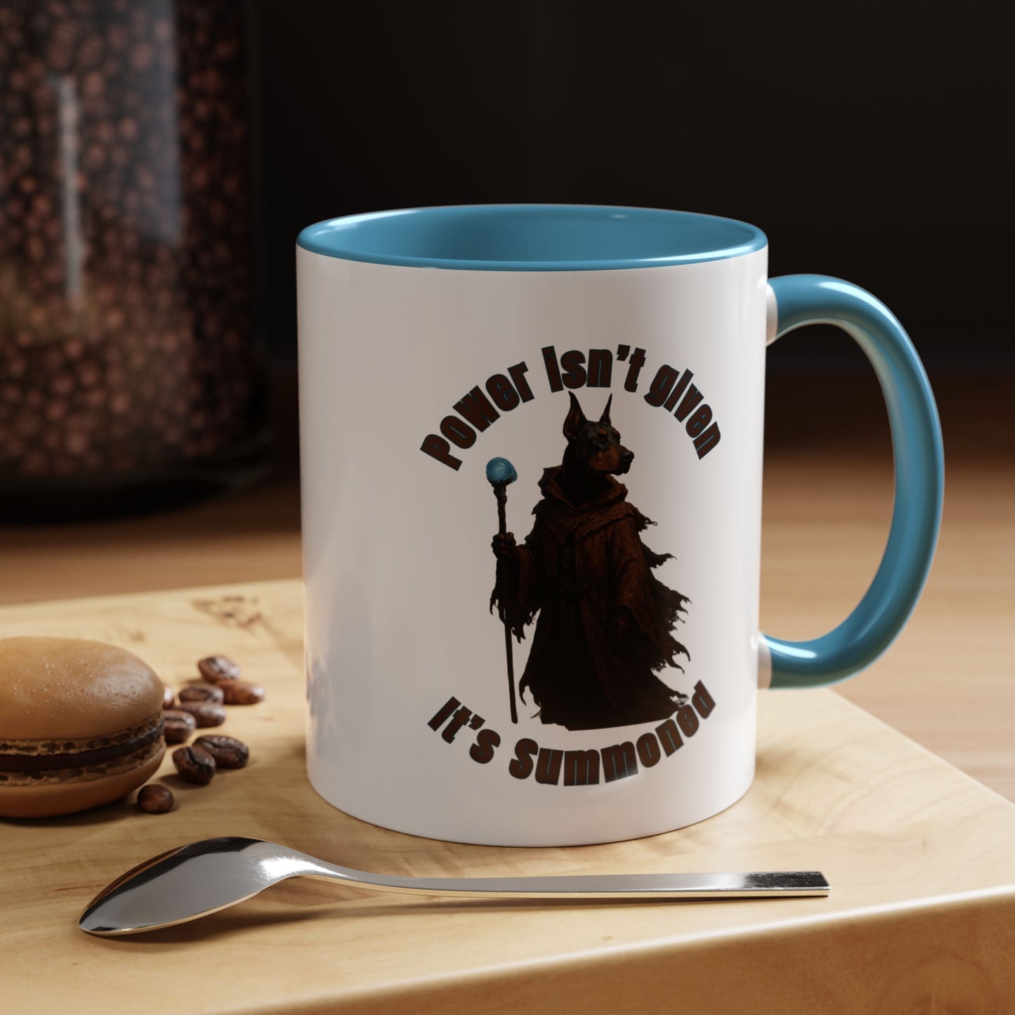 Mug - Wizard Dog with Power Stick Design - 11, 15oz - Fantasy Dog Portraits
