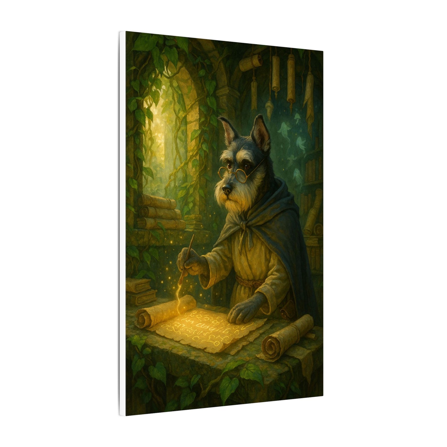 Canine Scholar's Mystical Scroll-Fantasy Dog Portraits - Fantasy Dog Portraits