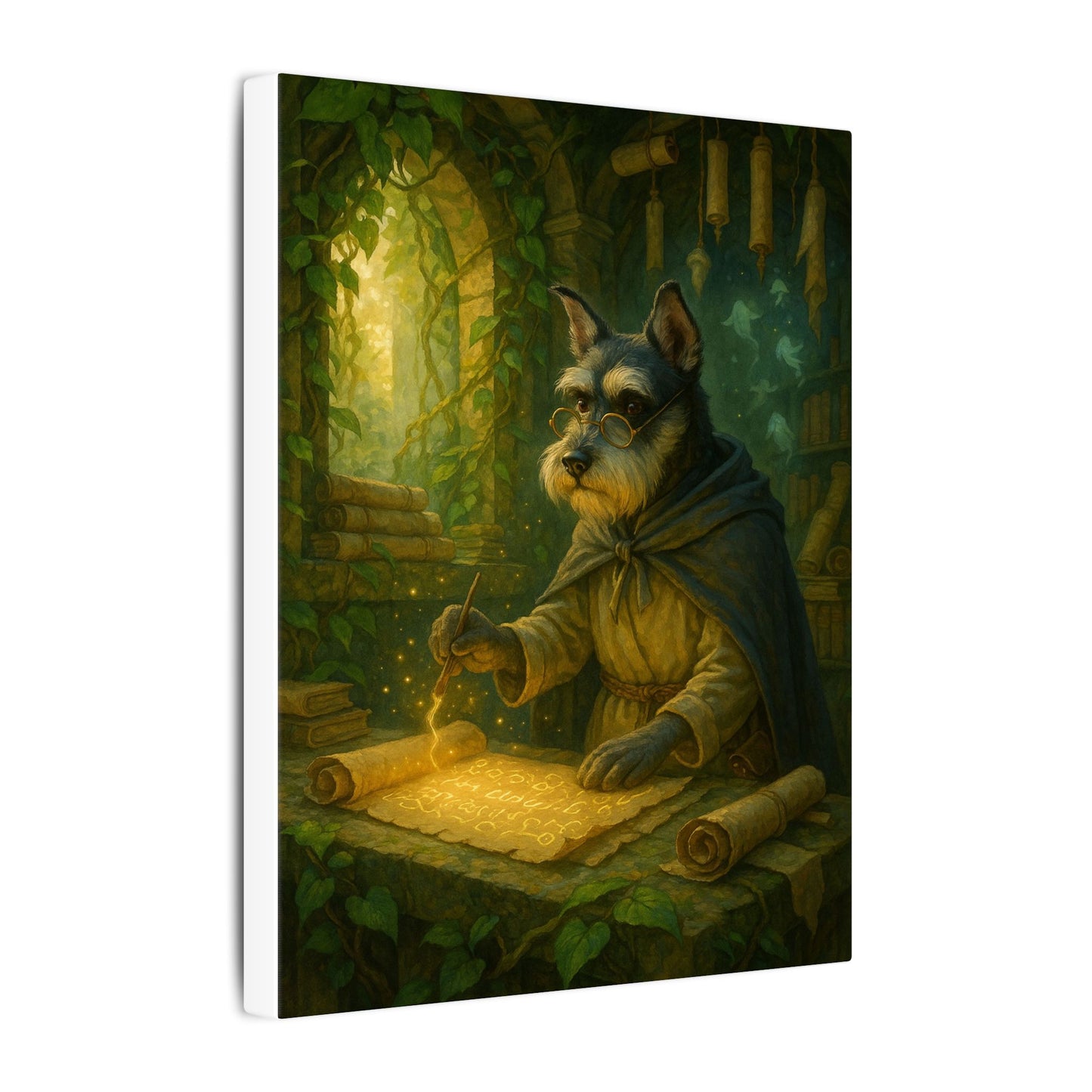 Canine Scholar's Mystical Scroll-Fantasy Dog Portraits - Fantasy Dog Portraits
