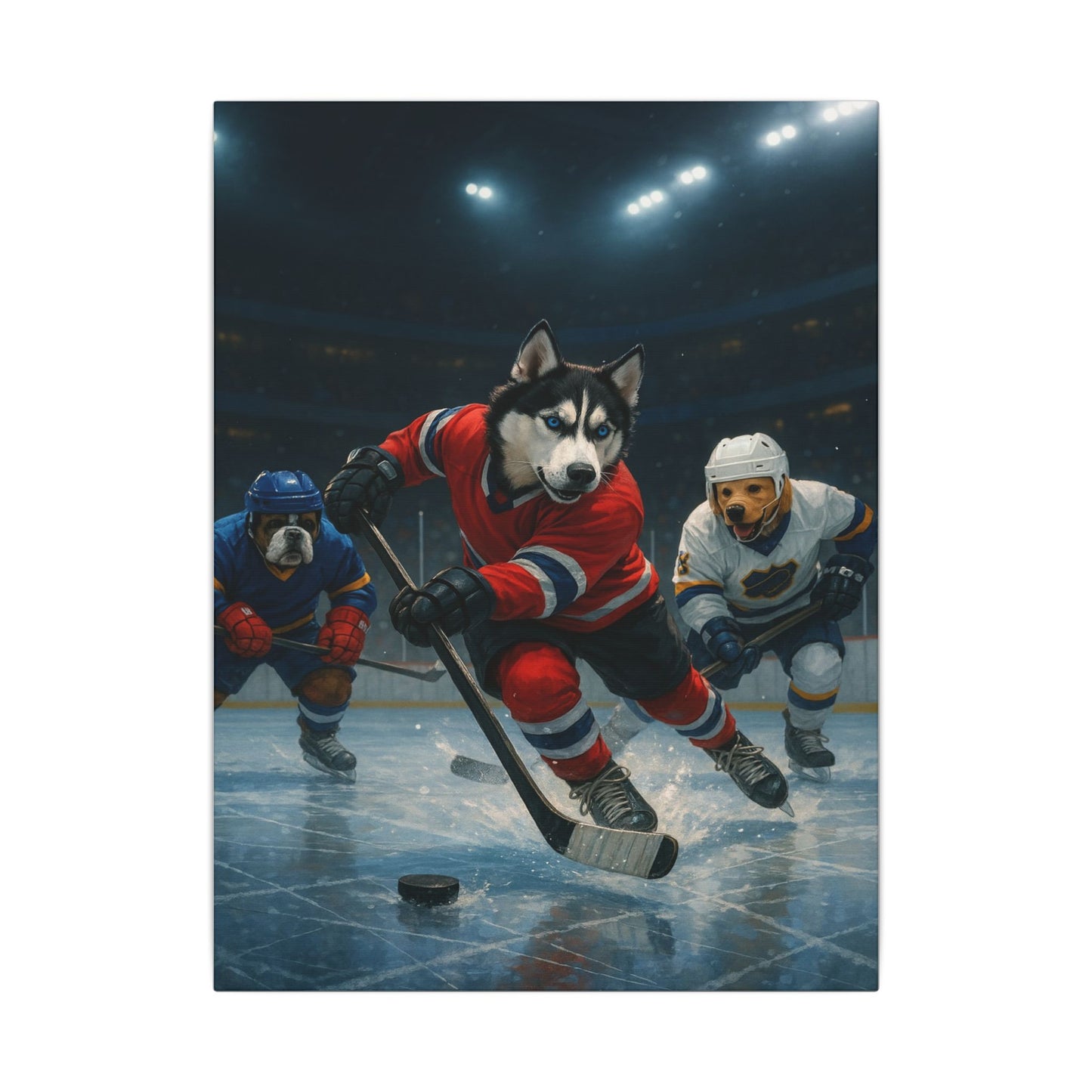 Canine Hockey Showdown-Fantasy Dog Portraits - Fantasy Dog Portraits