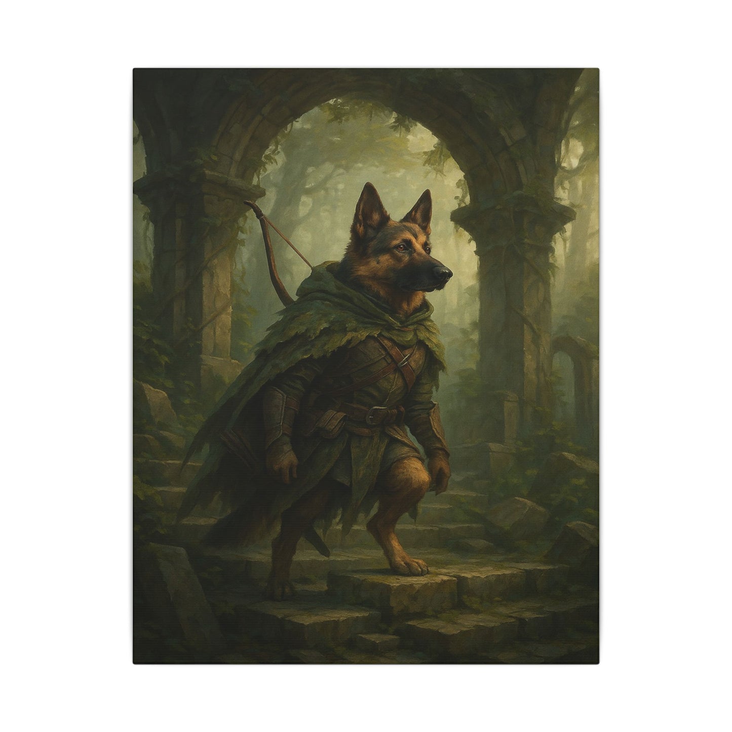 Guardian of the Mossy Arch-Fantasy Dog Portraits - Fantasy Dog Portraits