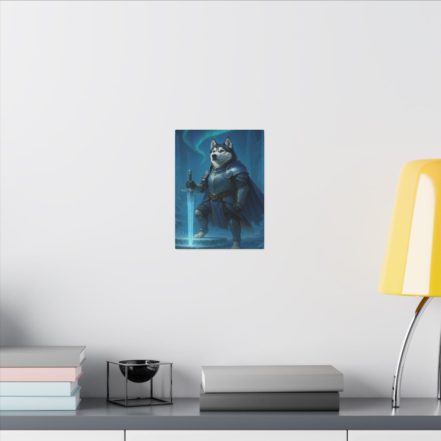 Husky Knight of the Aurora-Fantasy Dog Portraits - Fantasy Dog Portraits