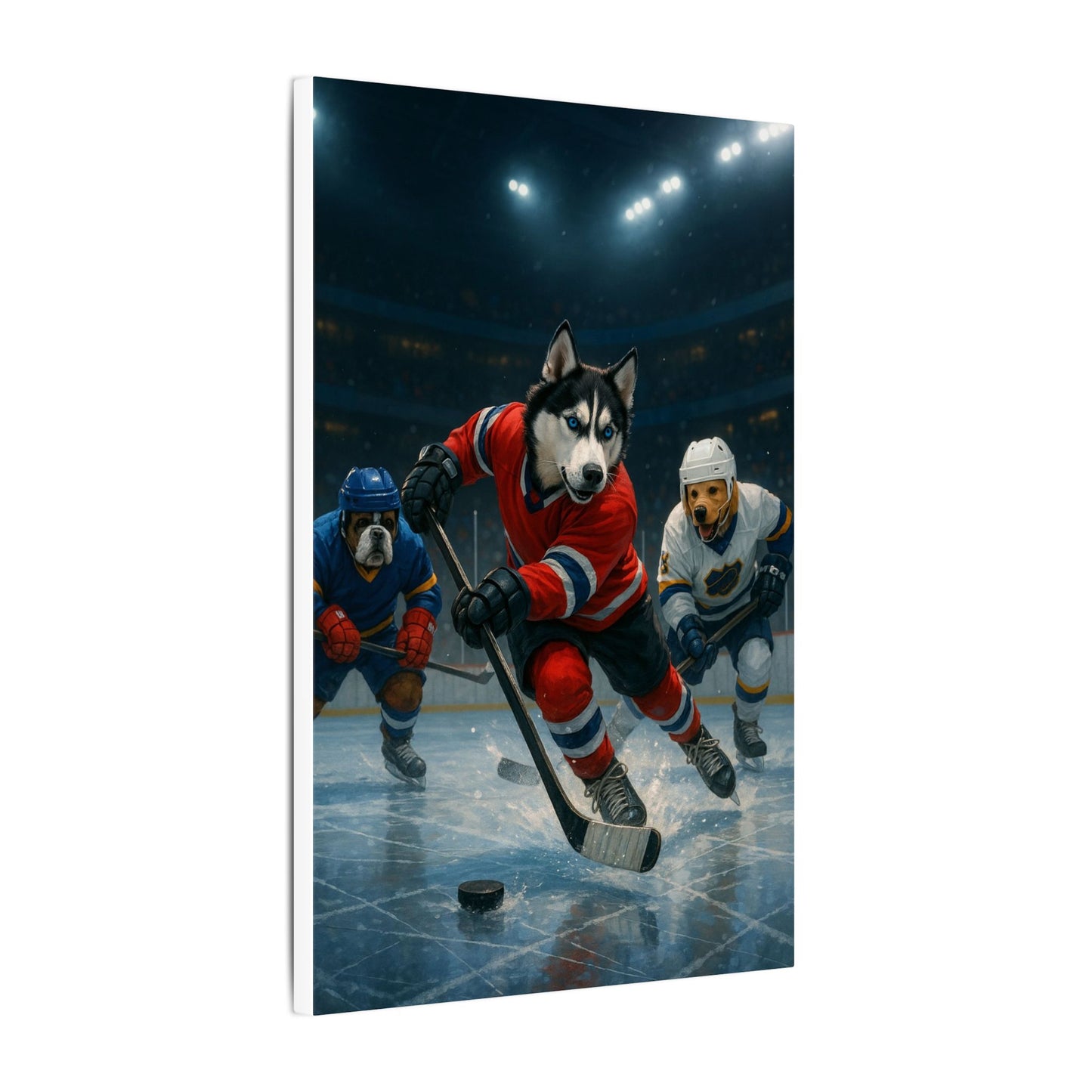 Canine Hockey Showdown-Fantasy Dog Portraits - Fantasy Dog Portraits