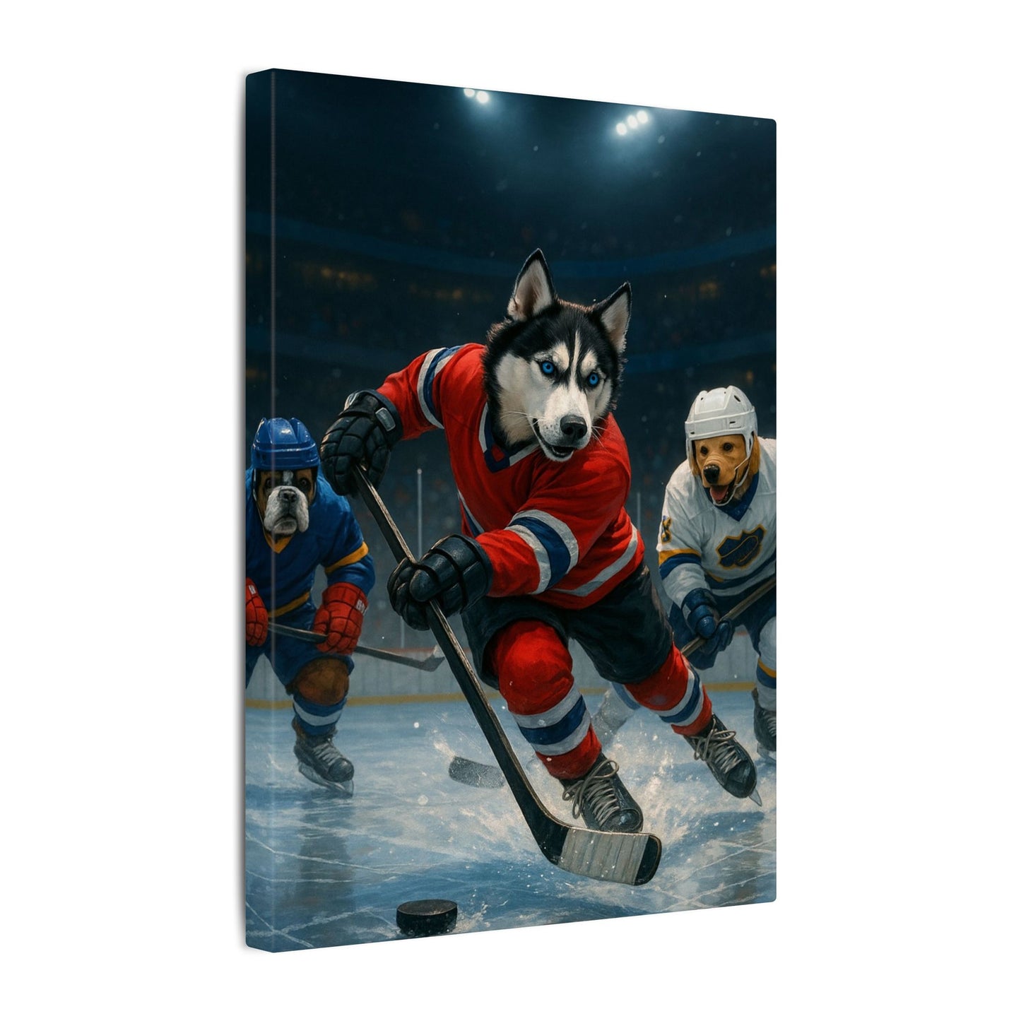 Canine Hockey Showdown-Fantasy Dog Portraits - Fantasy Dog Portraits