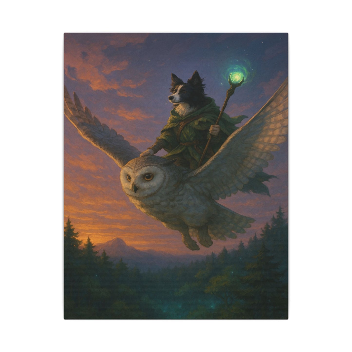 Twilight Wizard's Journey-Fantasy Dog Portraits - Fantasy Dog Portraits
