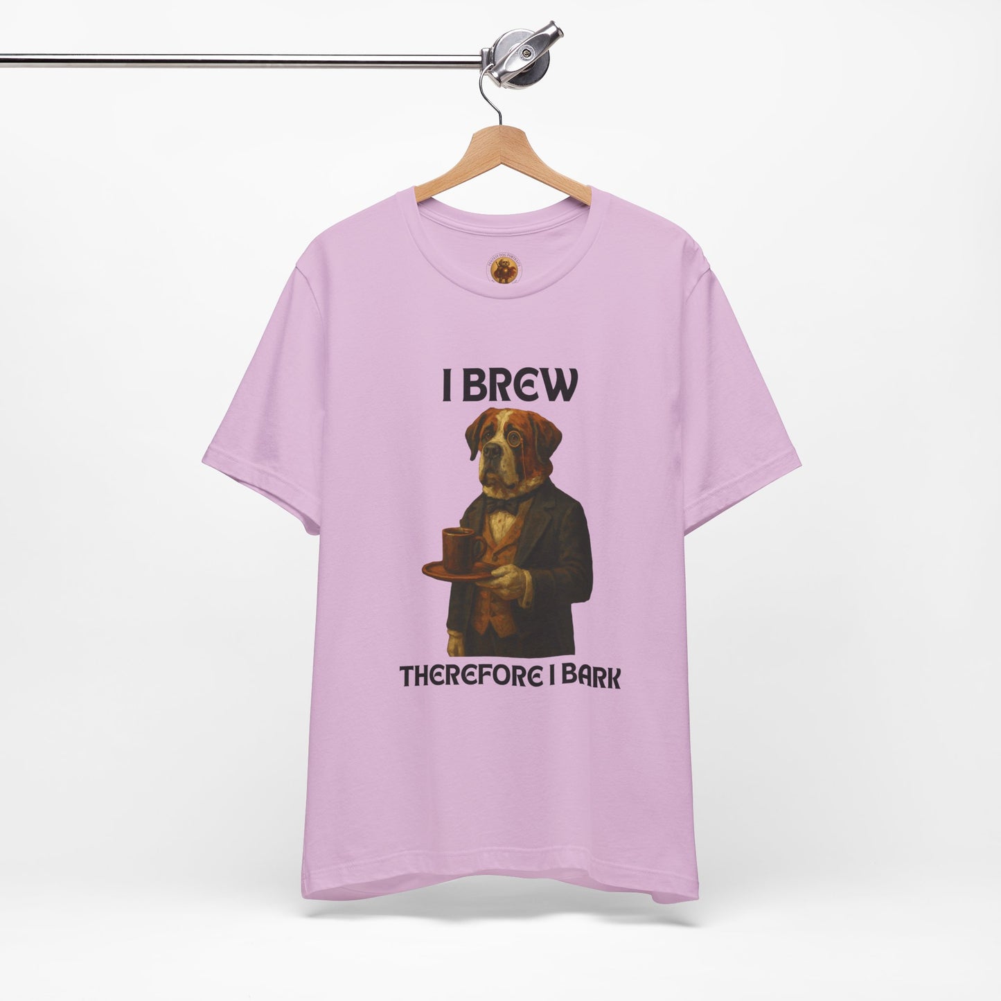 Unisex Funny Dog Lover Tee - I Brew Therefore I Bark, Gift for Pet Owners, Unisex Jersey Shirt, Casual Wear, Dog Themed Apparel, Birthday Present