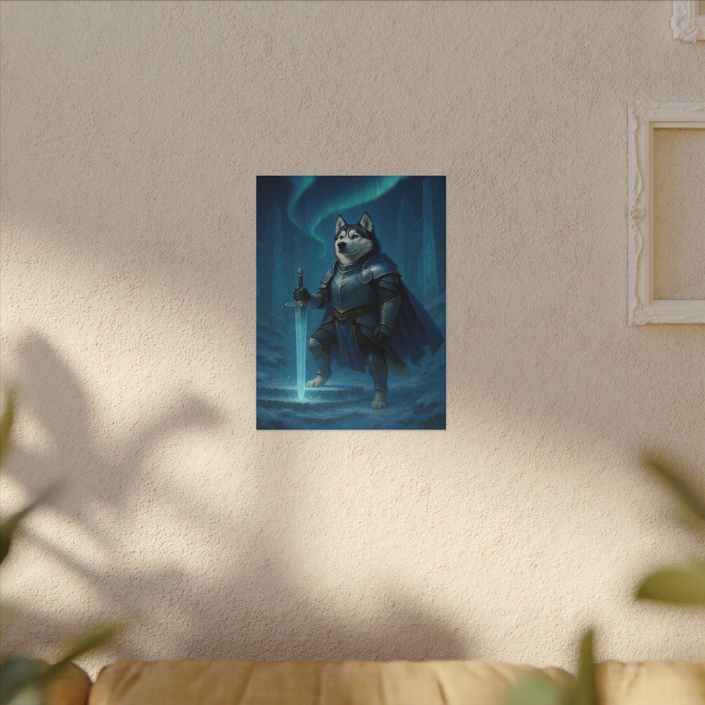 Husky Knight of the Aurora-Fantasy Dog Portraits - Fantasy Dog Portraits