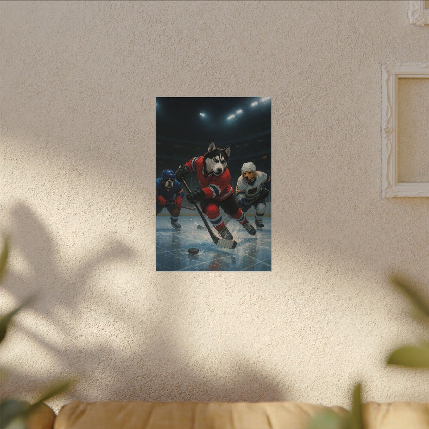 Canine Hockey Showdown-Fantasy Dog Portraits - Fantasy Dog Portraits