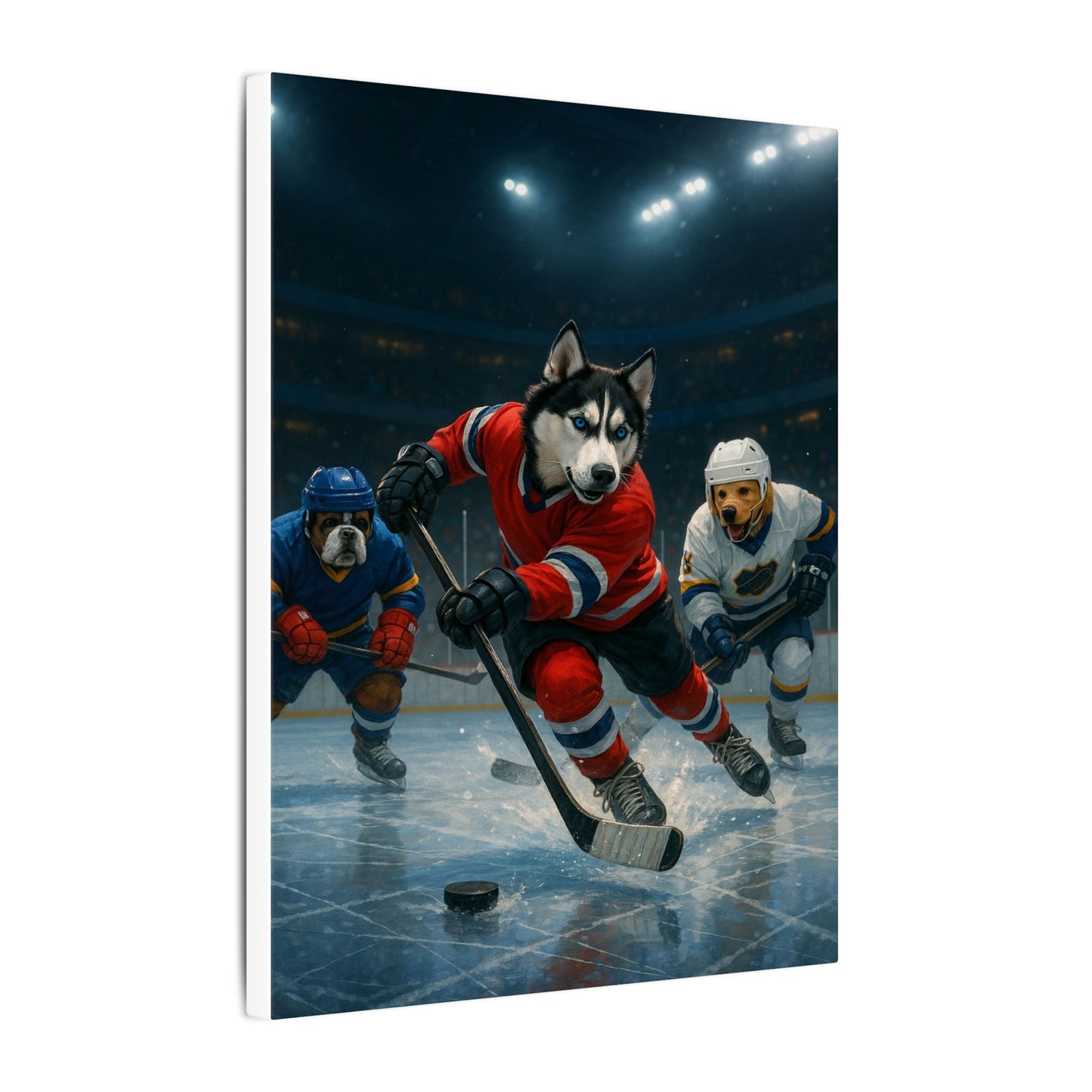Canine Hockey Showdown-Fantasy Dog Portraits - Fantasy Dog Portraits