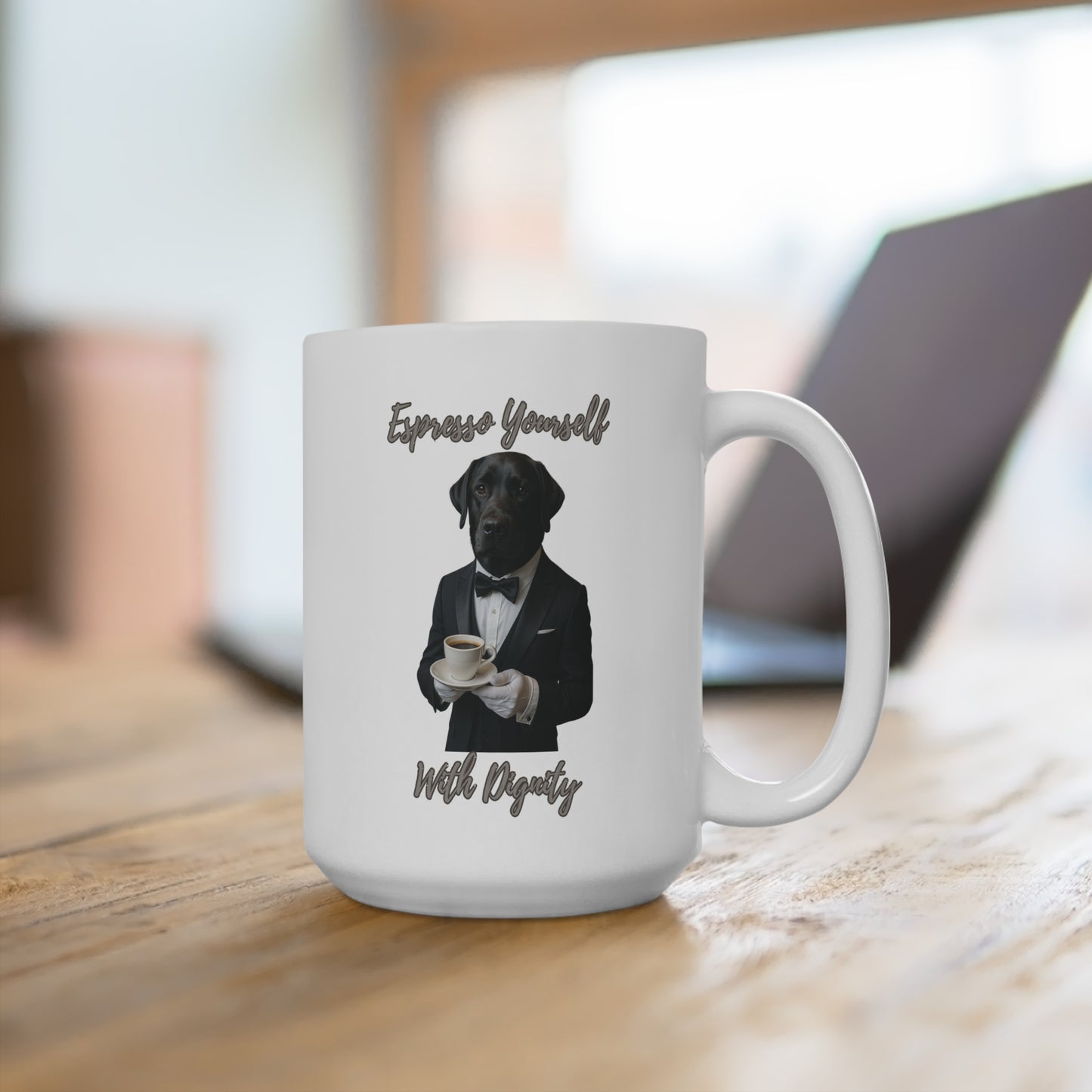 Elegant Dog Mug - 15oz Animal Lover Gift, Funny Coffee Cup for Pet Owners, Unique Home Decor, Perfect for Birthdays & Dog Lovers