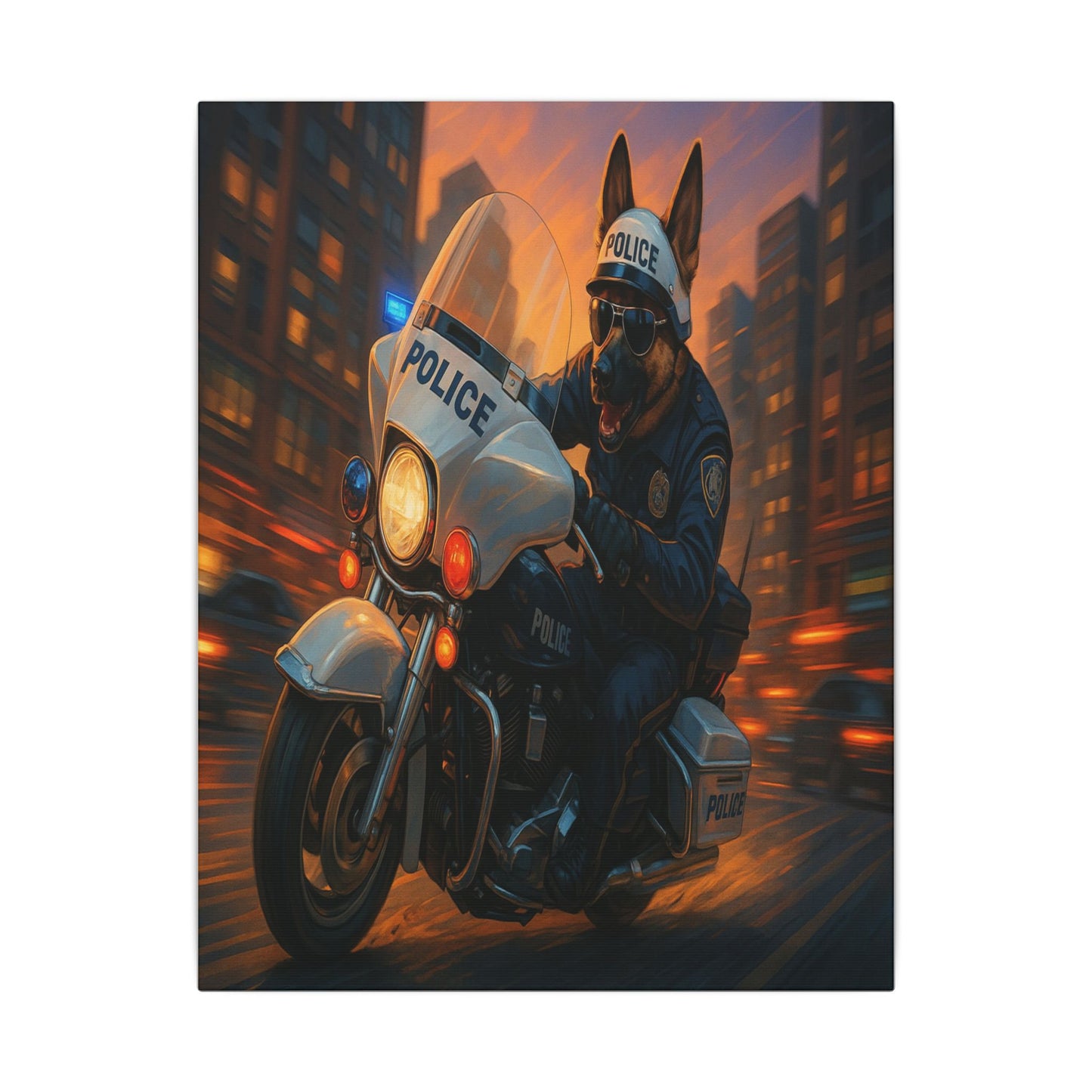 Canine Cop on Cruise-Fantasy Dog Portraits - Fantasy Dog Portraits