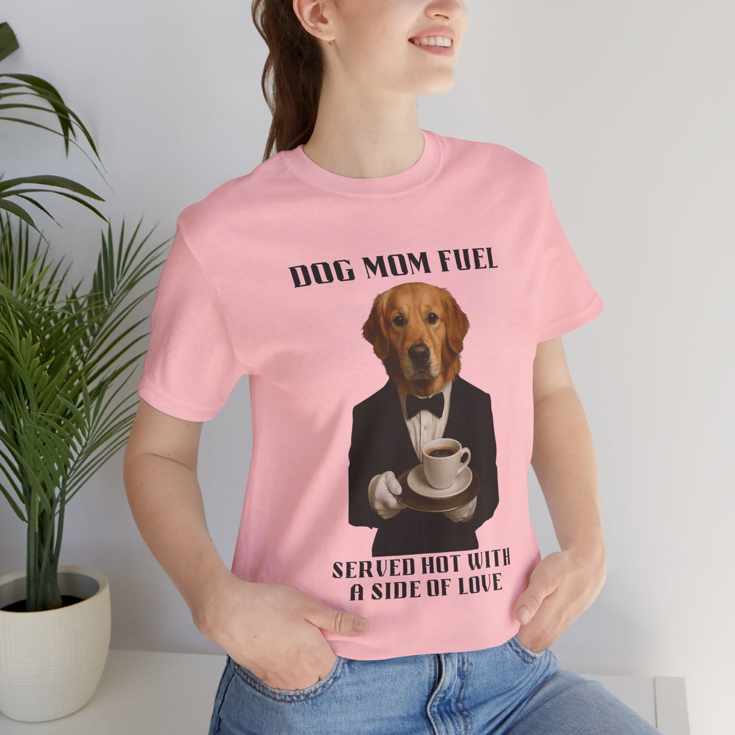 Unisex Funny Dog Mom Tee - Dog Mom Fuel Unisex Jersey Short Sleeve Shirt, Gift for Dog Lovers, Pet Owner Apparel, Birthday Present, Casual Wear