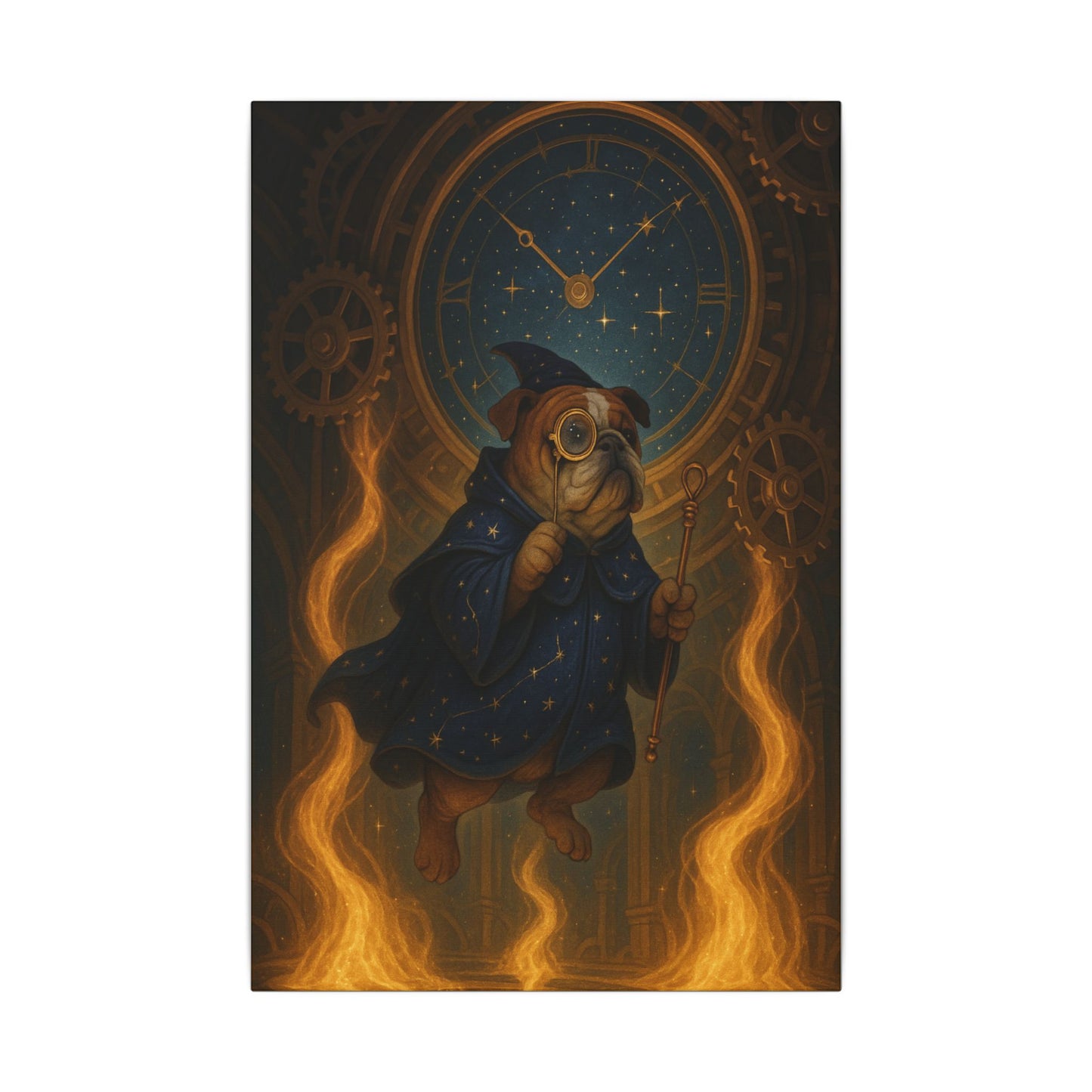 Arcane Pug of the Celestial Clockwork-Fantasy Dog Portraits - Fantasy Dog Portraits