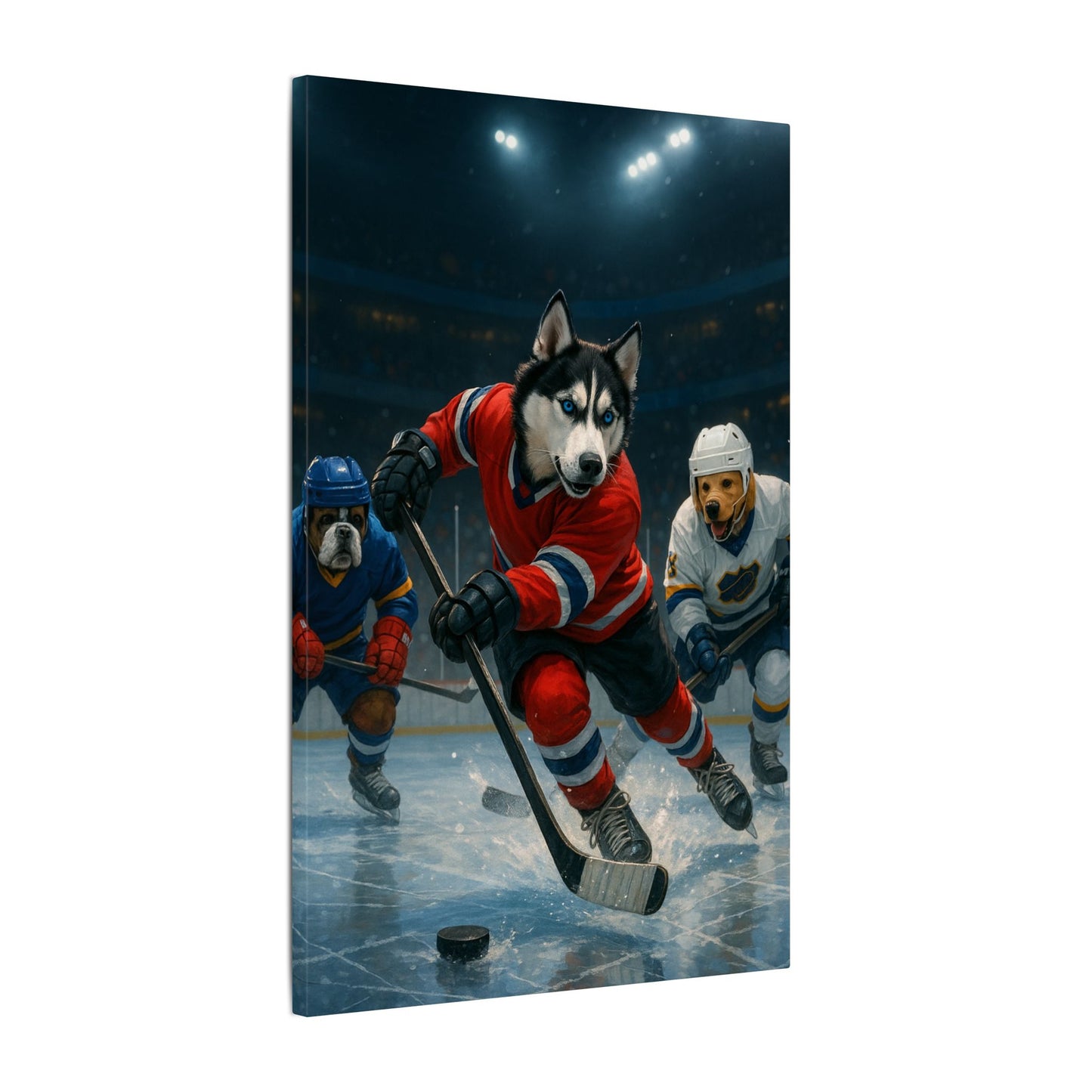 Canvas Print - Dogs Playing Hockey - Fantasy Dog Portraits
